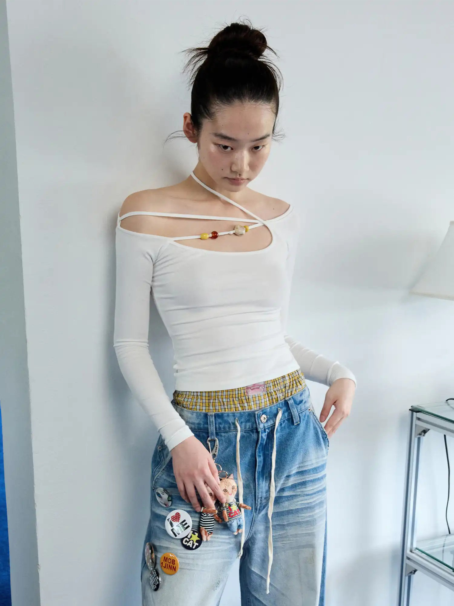 1Jinn Studio Beaded Tie Front Top | Canton Collective