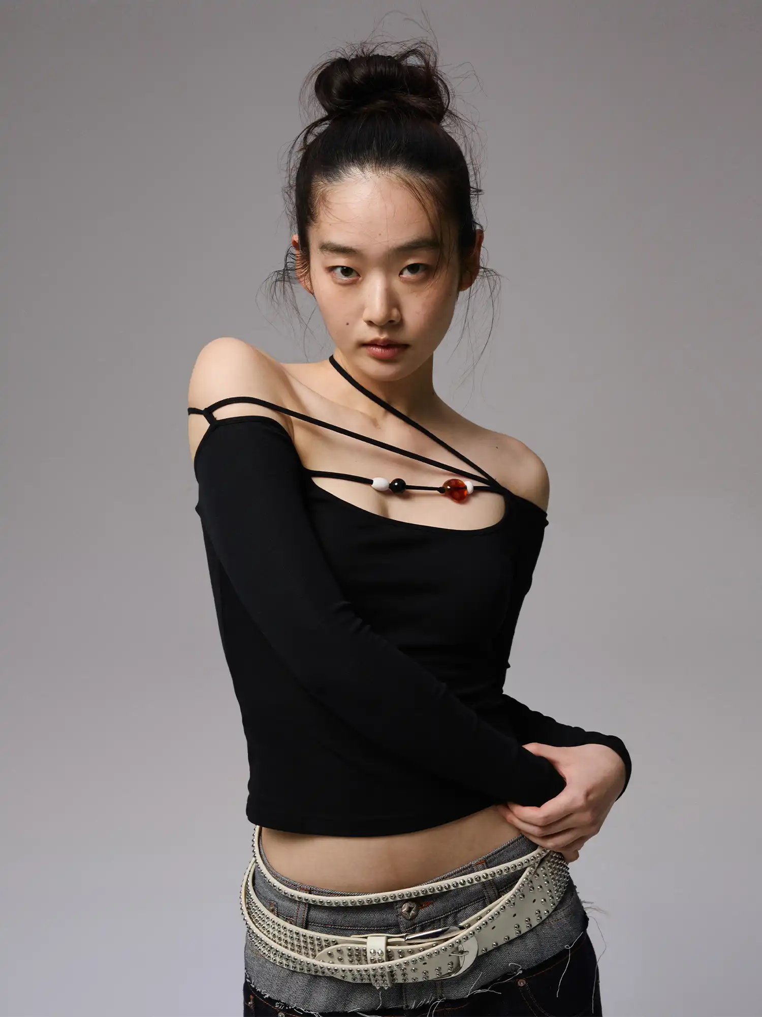 1Jinn Studio Beaded Tie Front Top | Canton Collective