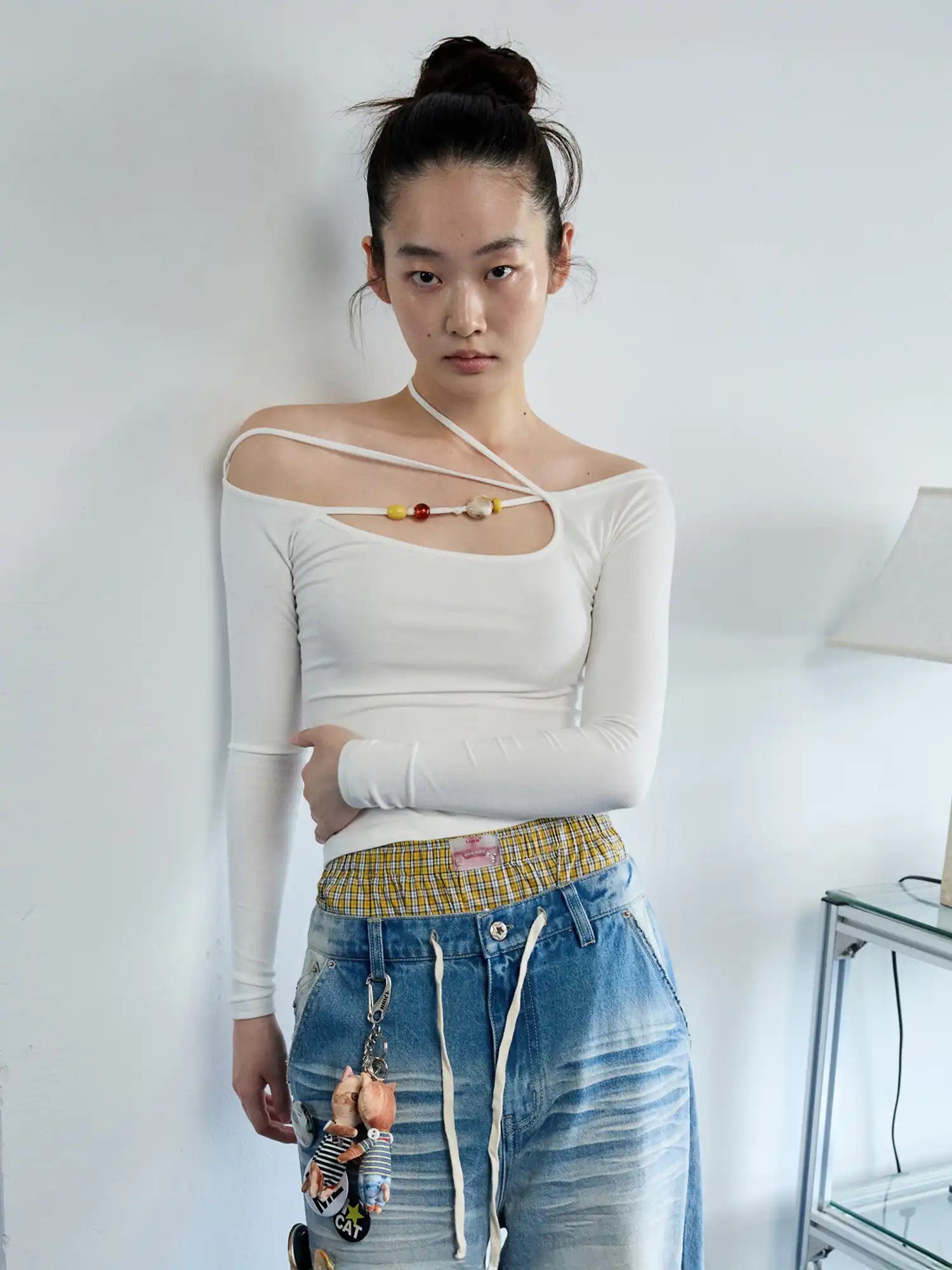 1Jinn Studio Beaded Tie Front Top | Canton Collective