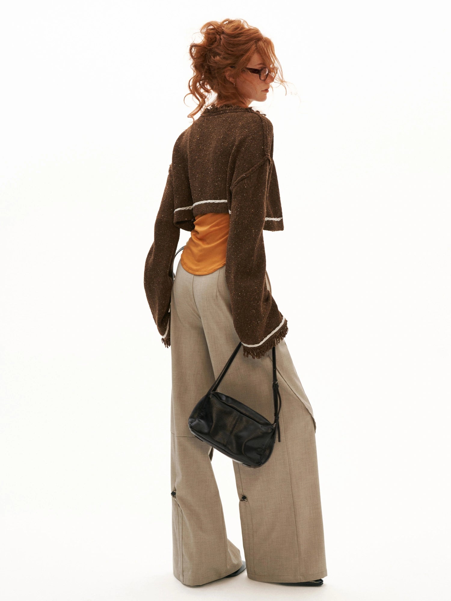 MAMC Bell Sleeve Cropped Fringe Cardigan Sweater | Canton Collective
