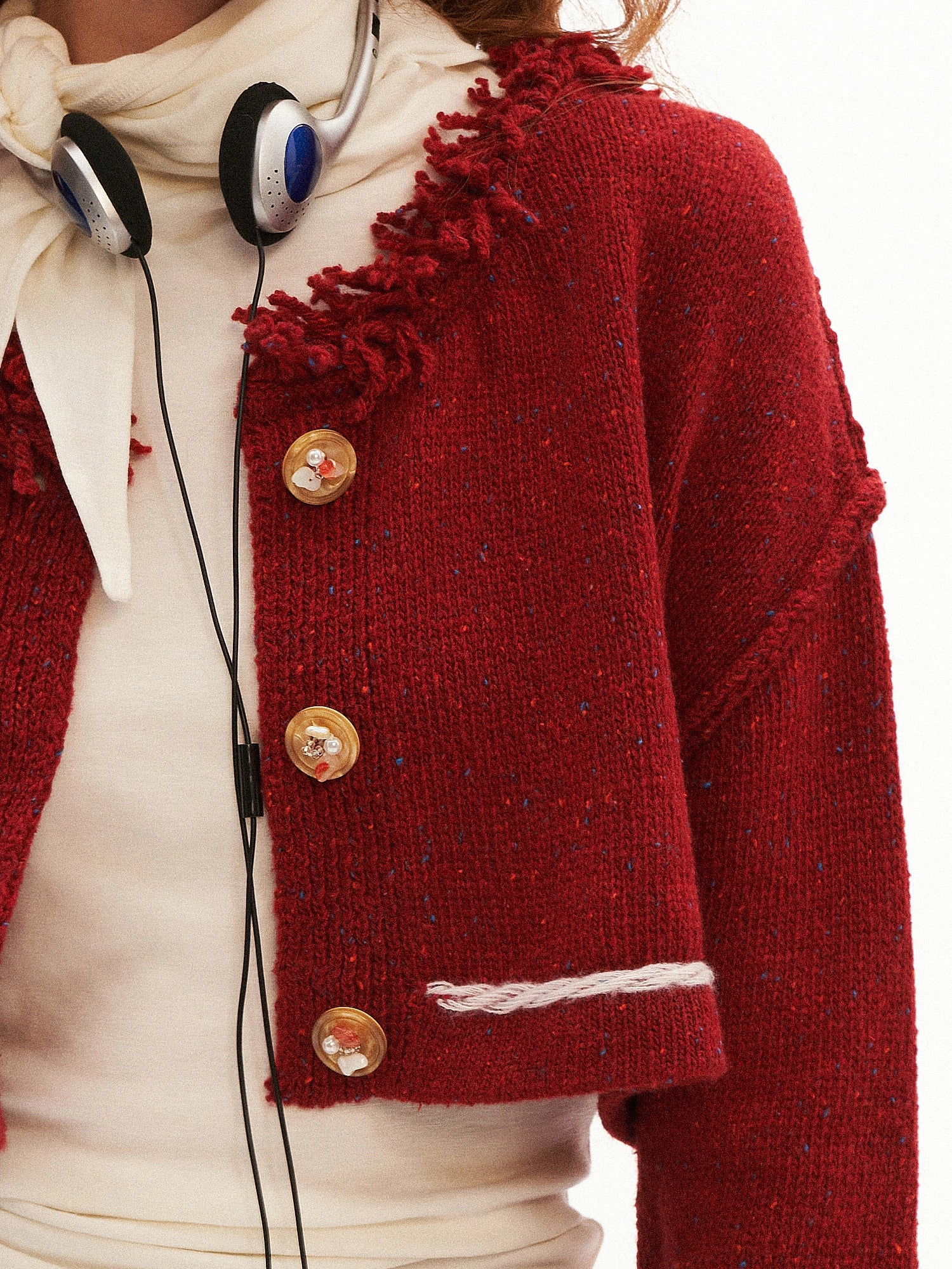MAMC Bell Sleeve Cropped Fringe Cardigan Sweater | Canton Collective