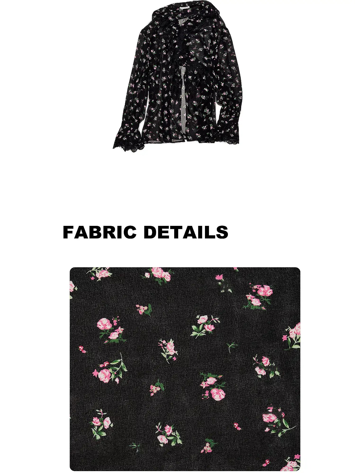 1Jinn Studio Black Floral Semi-Sheer Chiffon Blouse | Canton Collective