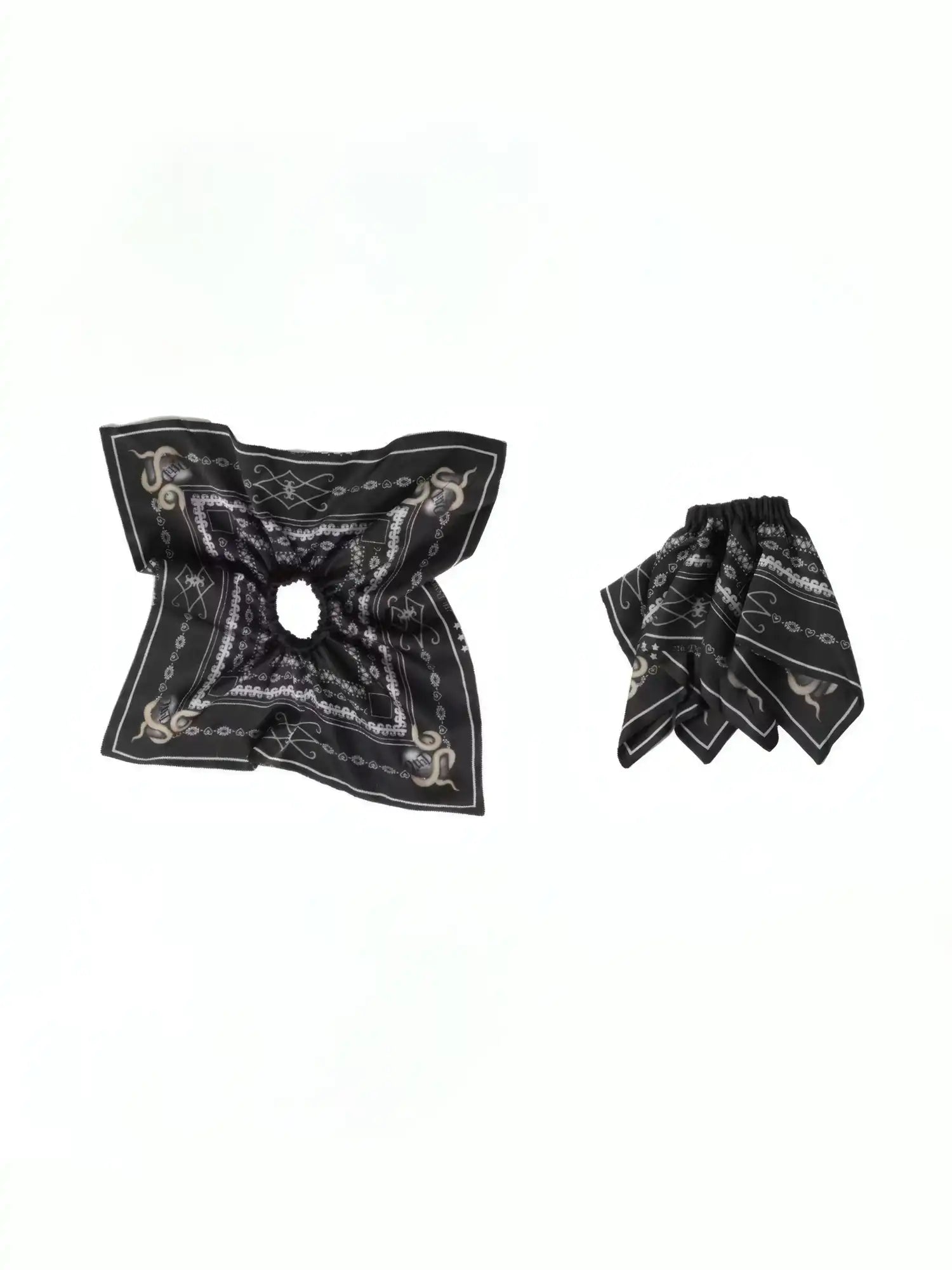 2th Desire Black Vintage Scarf Hair Scrunchie | Canton Collective