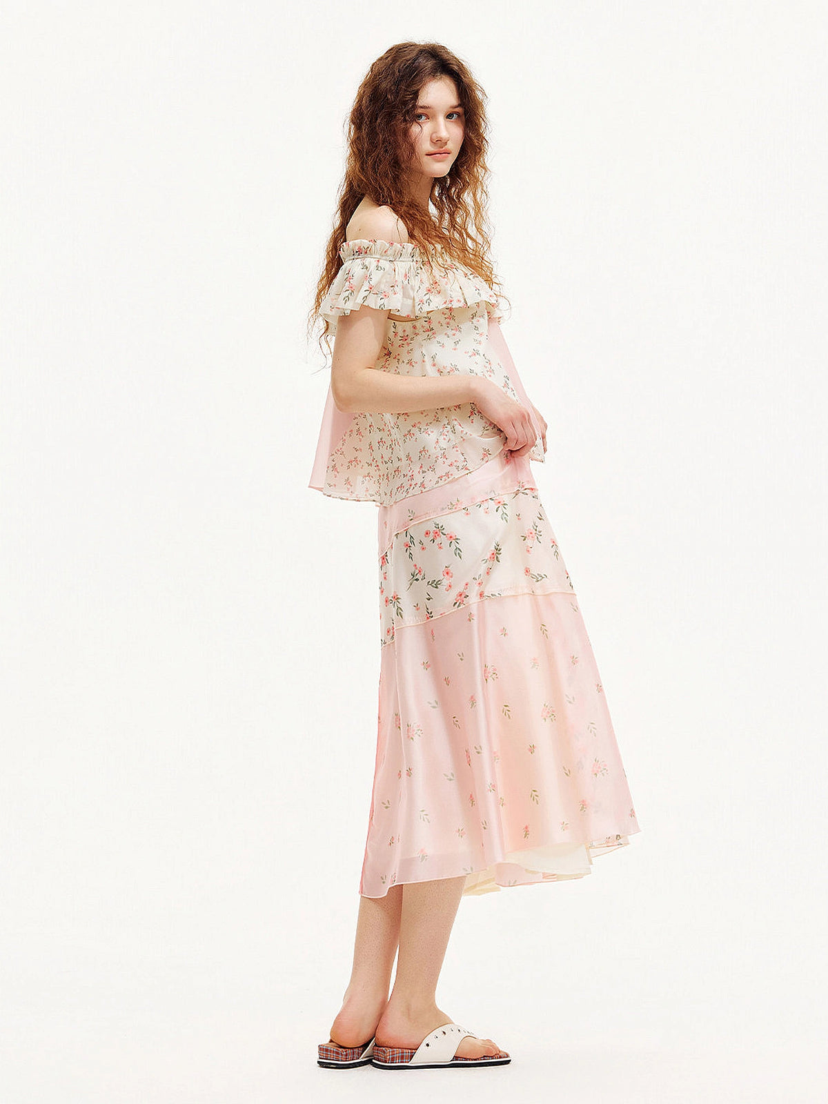 Outtheblue Patchwork Ditsy Floral Midi Skirt | Canton Collective