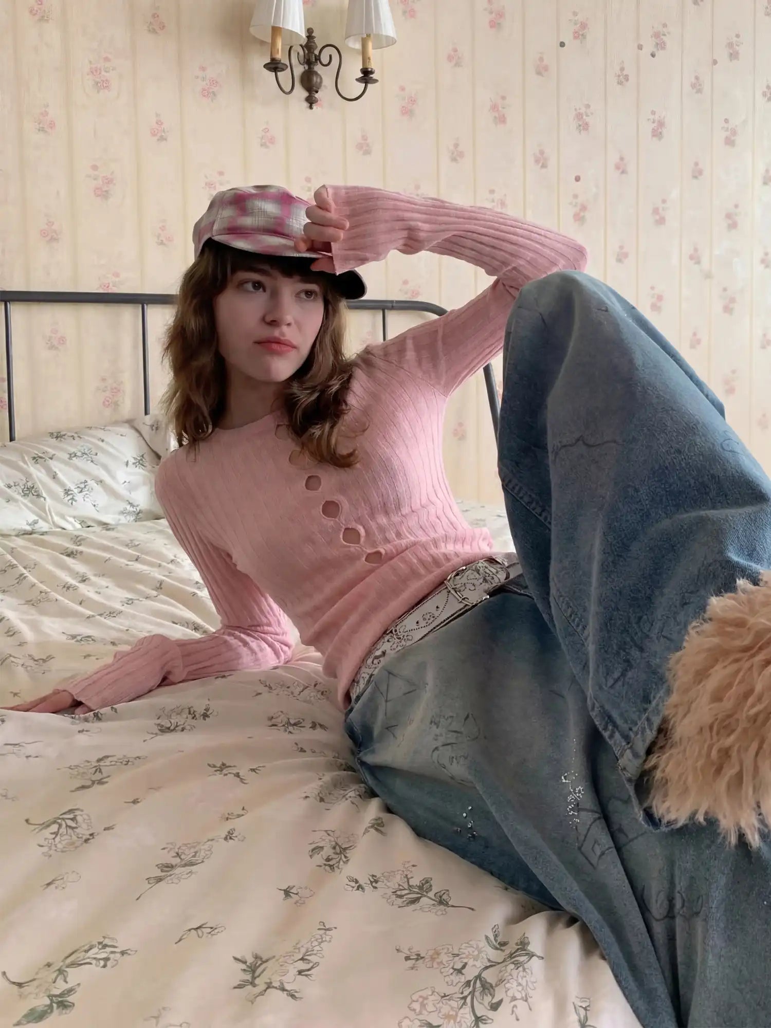 CantonCollective Design Body-Hugging Keyhole Sweater-Knit Long Sleeve Tee | Canton Collective