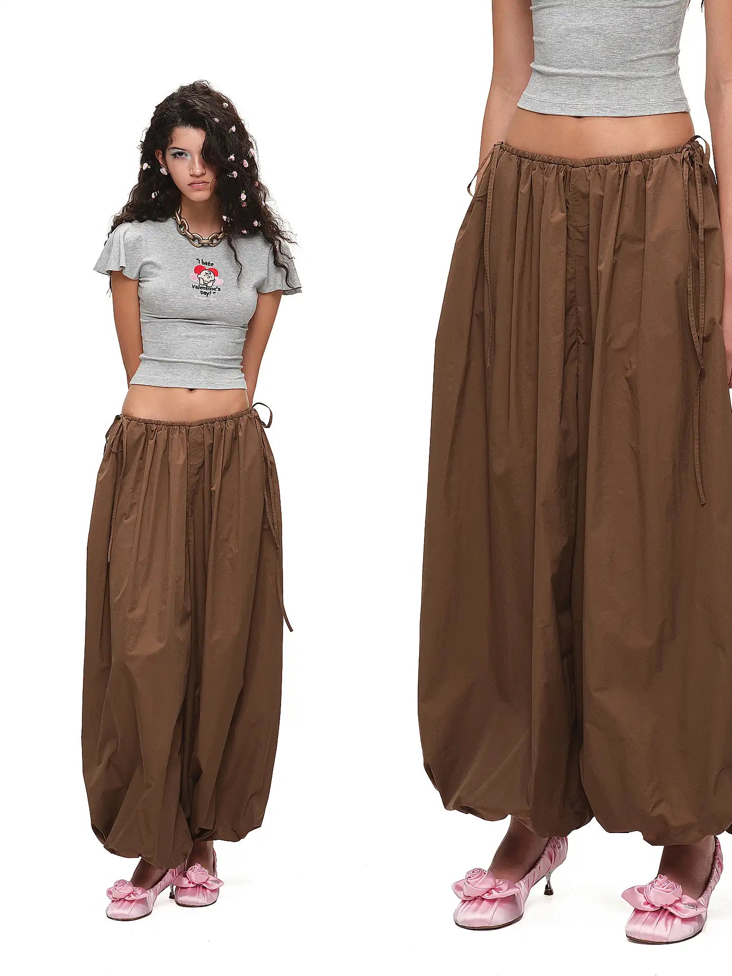 1Jinn Studio Bow Tie Pleated Tapered Nylon Track Pants | Canton Collective