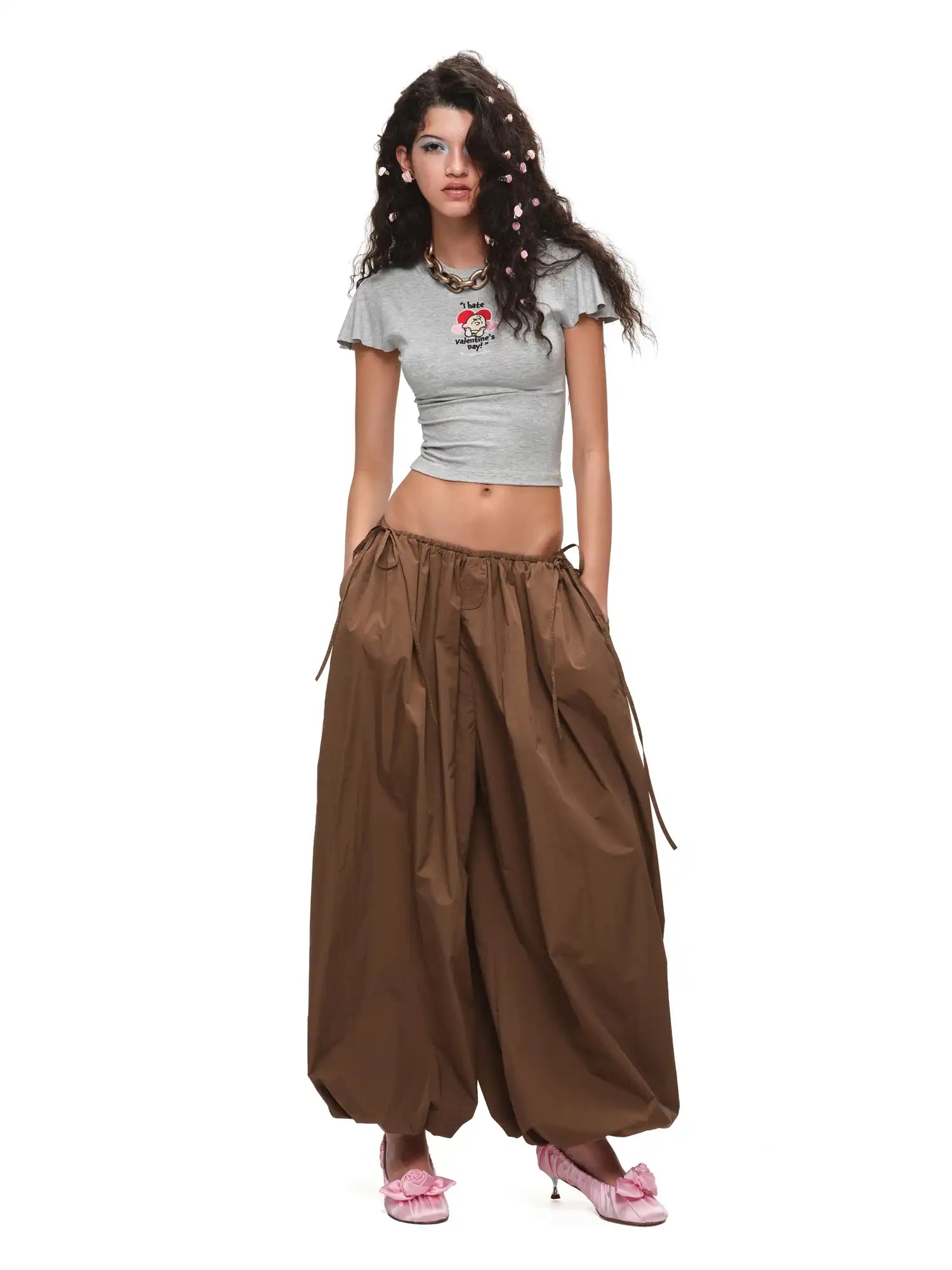 1Jinn Studio Bow Tie Pleated Tapered Nylon Track Pants | Canton Collective