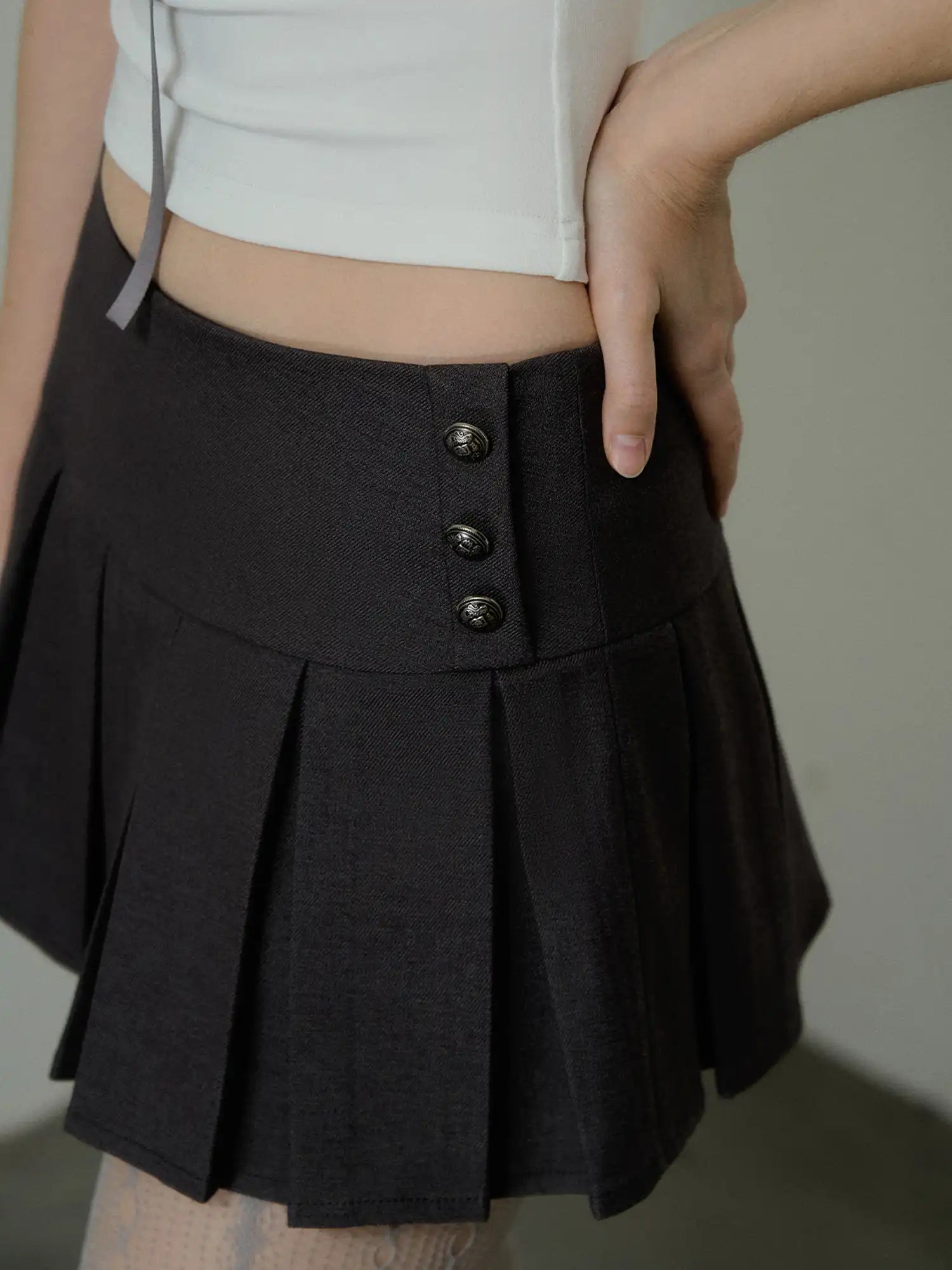 Deleteex Box-Pleated Wool-Blend Mini Skirt | Canton Collective