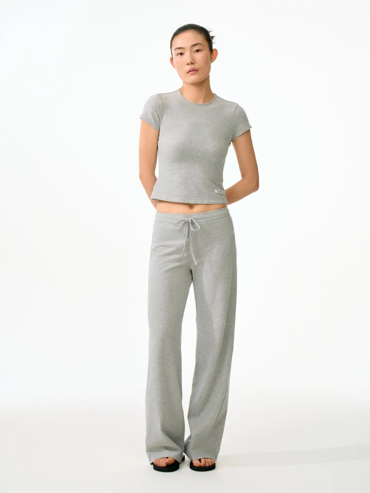 FirstFloor Brushed Cotton Cropped Hourglass Tee | Canton Collective