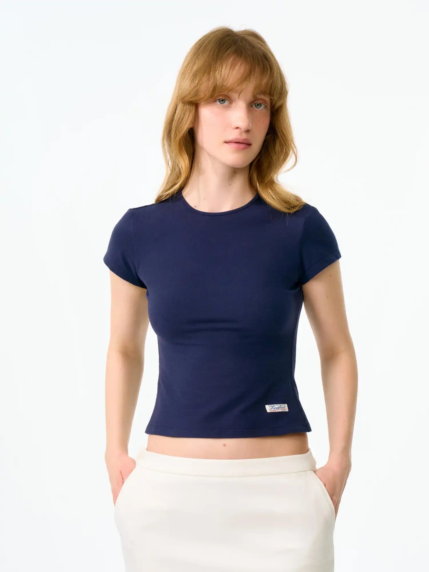 FirstFloor Brushed Cotton Cropped Hourglass Tee | Canton Collective