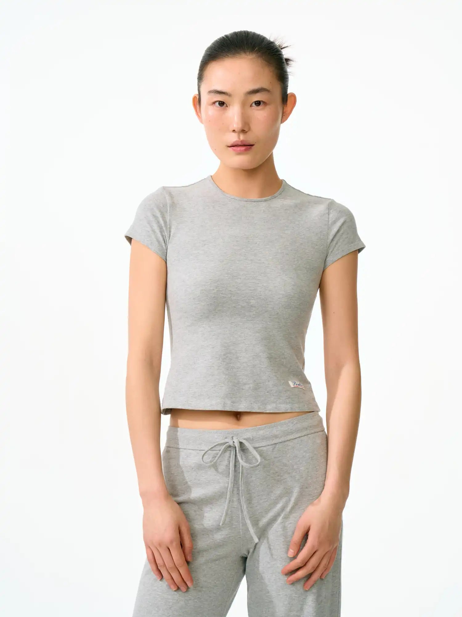 FirstFloor Brushed Cotton Cropped Hourglass Tee | Canton Collective