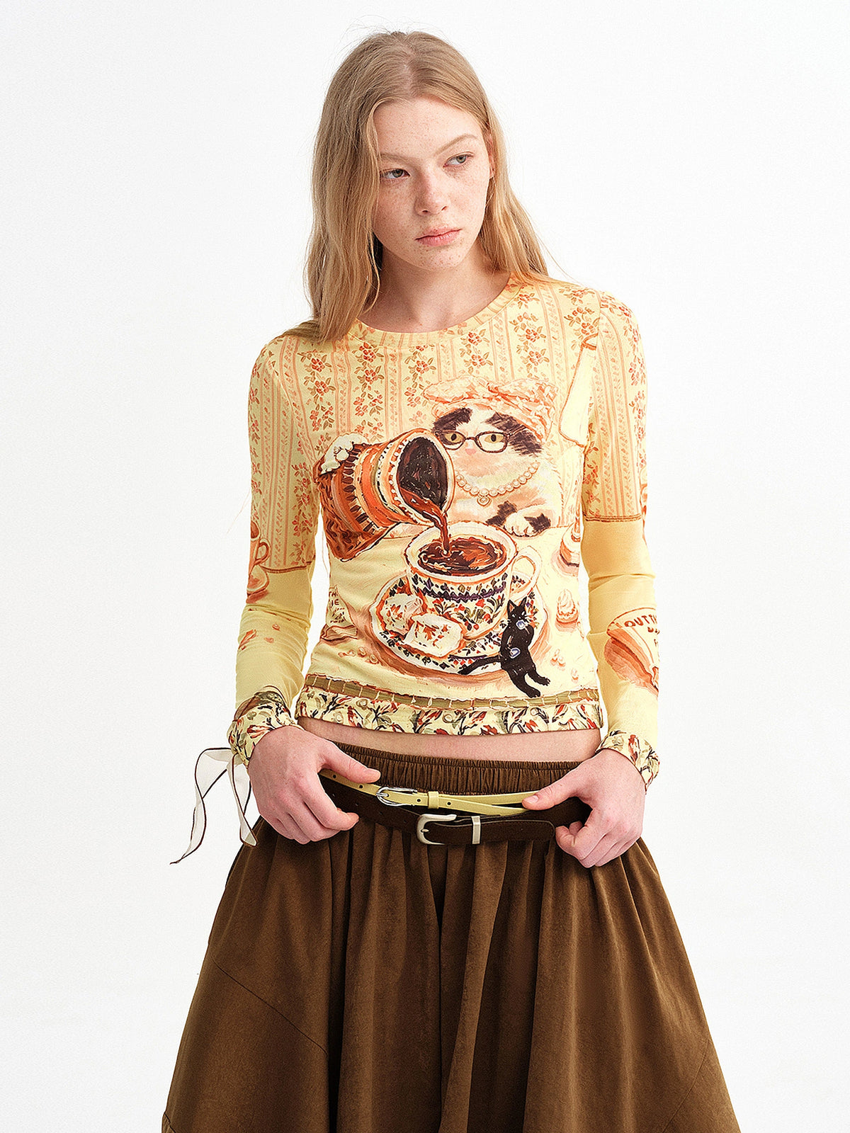 Outtheblue Butter yellow Slim Fit Long Sleeve Top | Canton Collective