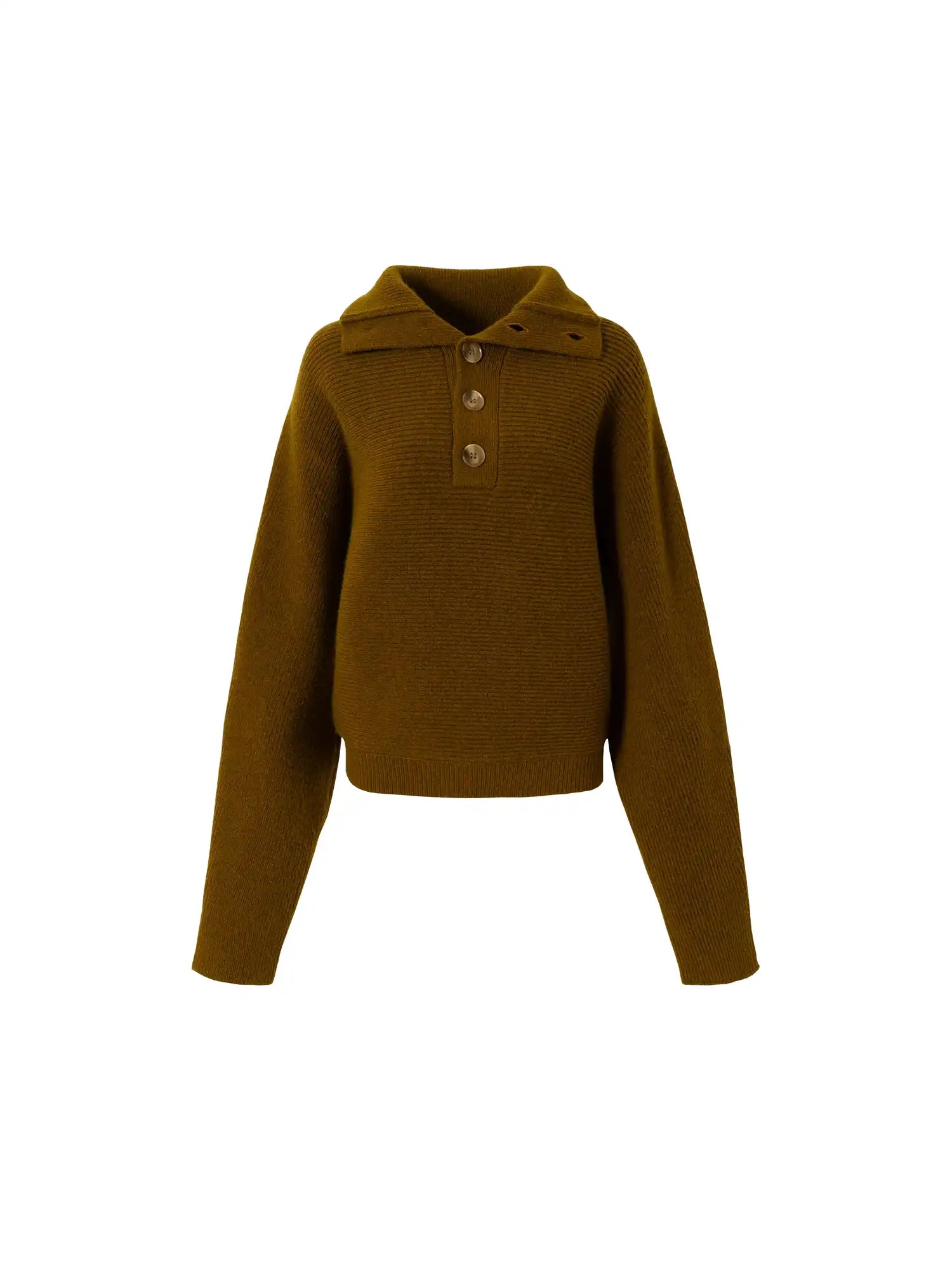 Button Front Oversized Collared Sweater