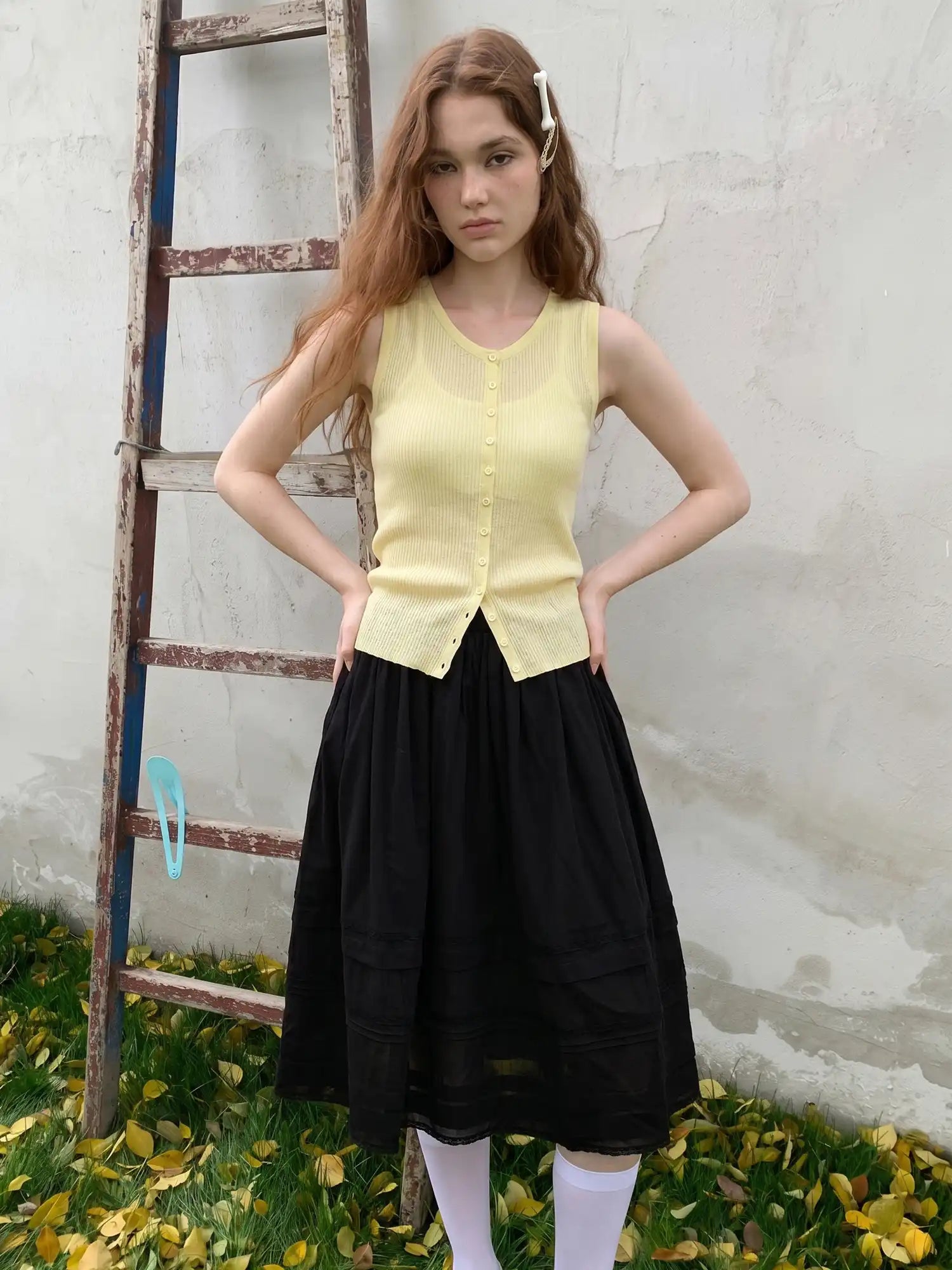 CantonCollective Design Button Front Ribbed Knit Tank Top | Canton Collective