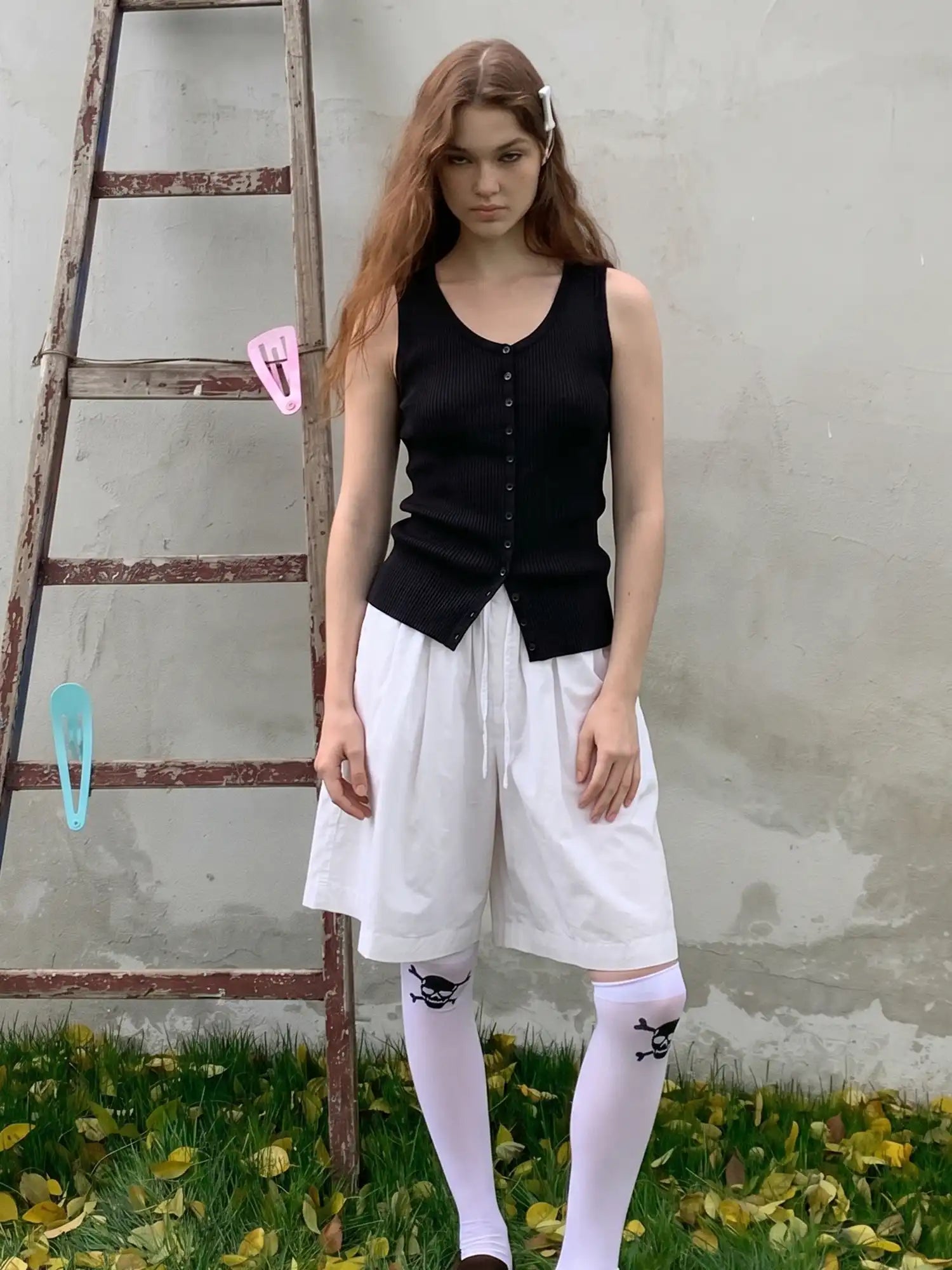 CantonCollective Design Button Front Ribbed Knit Tank Top | Canton Collective