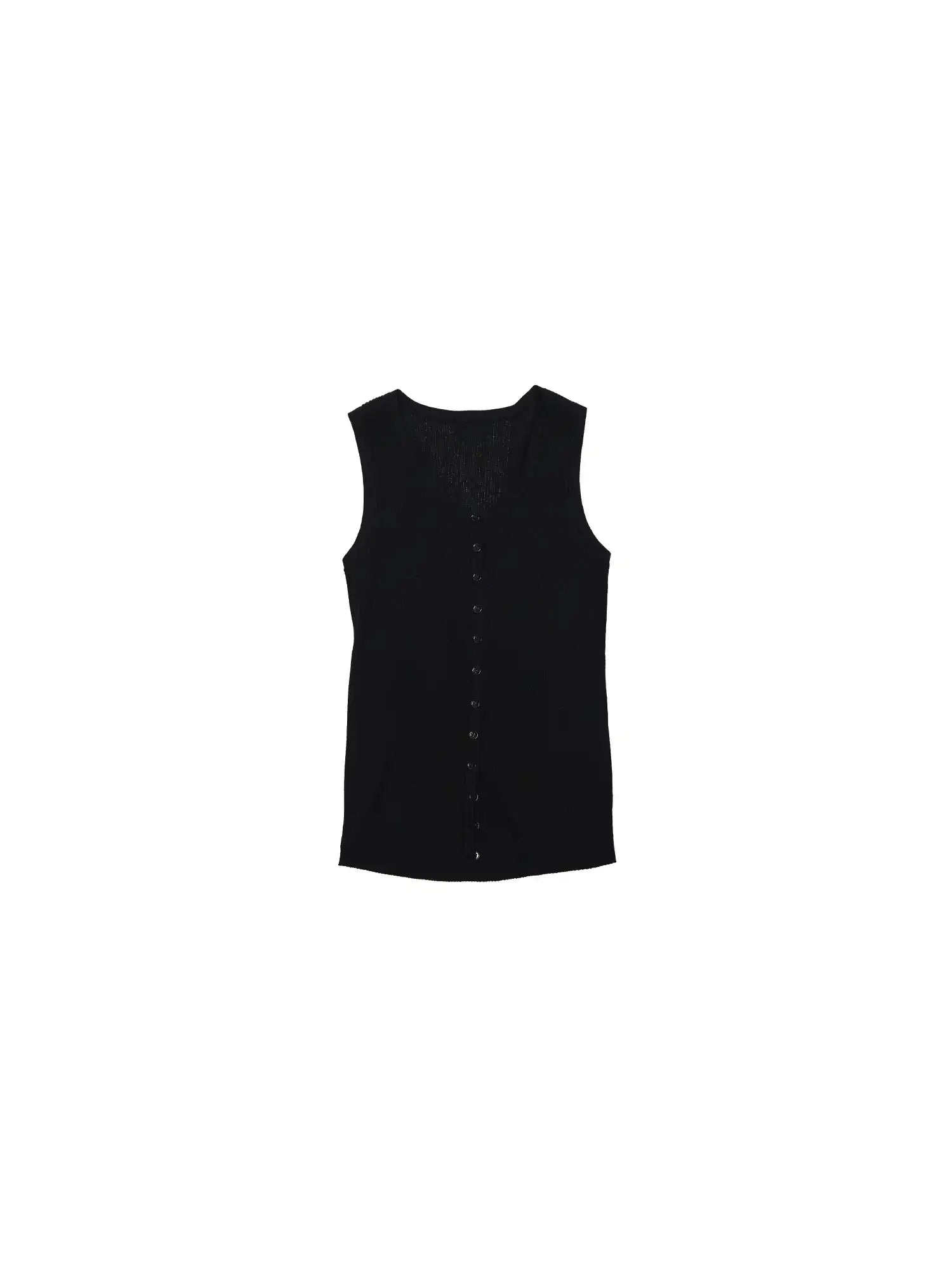 CantonCollective Design Button Front Ribbed Knit Tank Top | Canton Collective