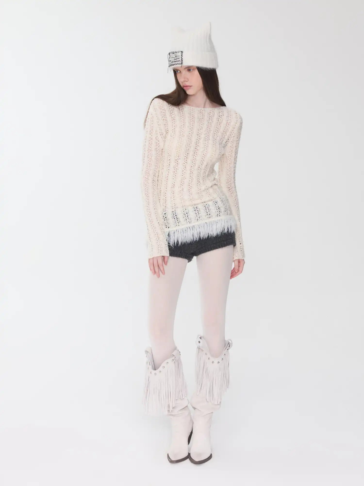 1Jinn Studio Cable-Knit Fleece-Knit Top | Canton Collective