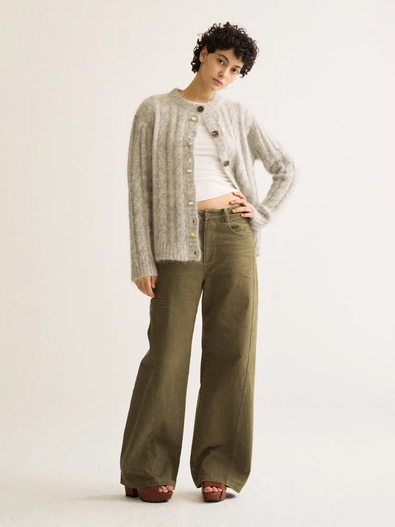 FirstFloor Cable Knit Mohair Cardigan | Canton Collective