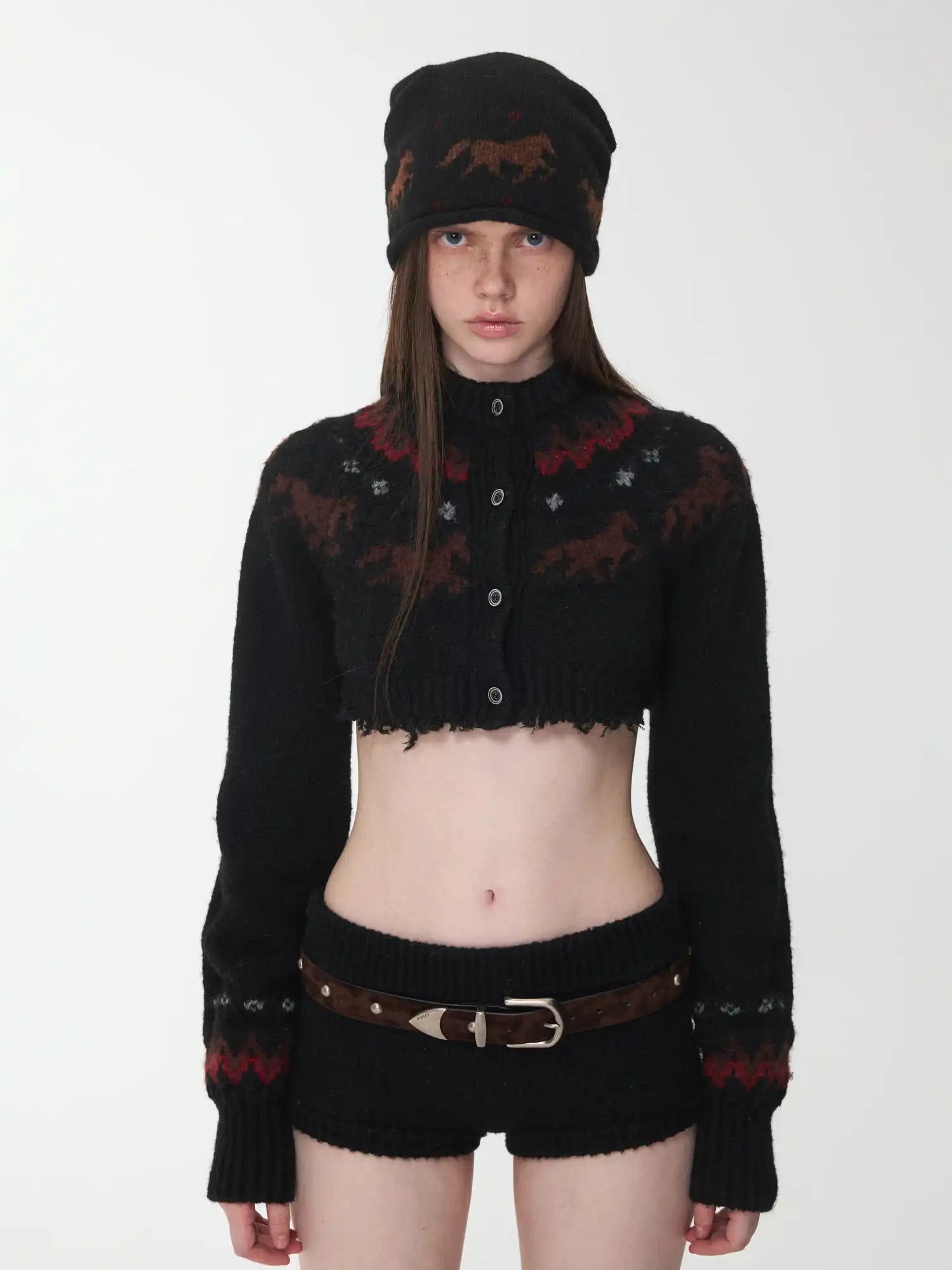 1Jinn Studio Camouflage Studded Horsehair Belt | Canton Collective