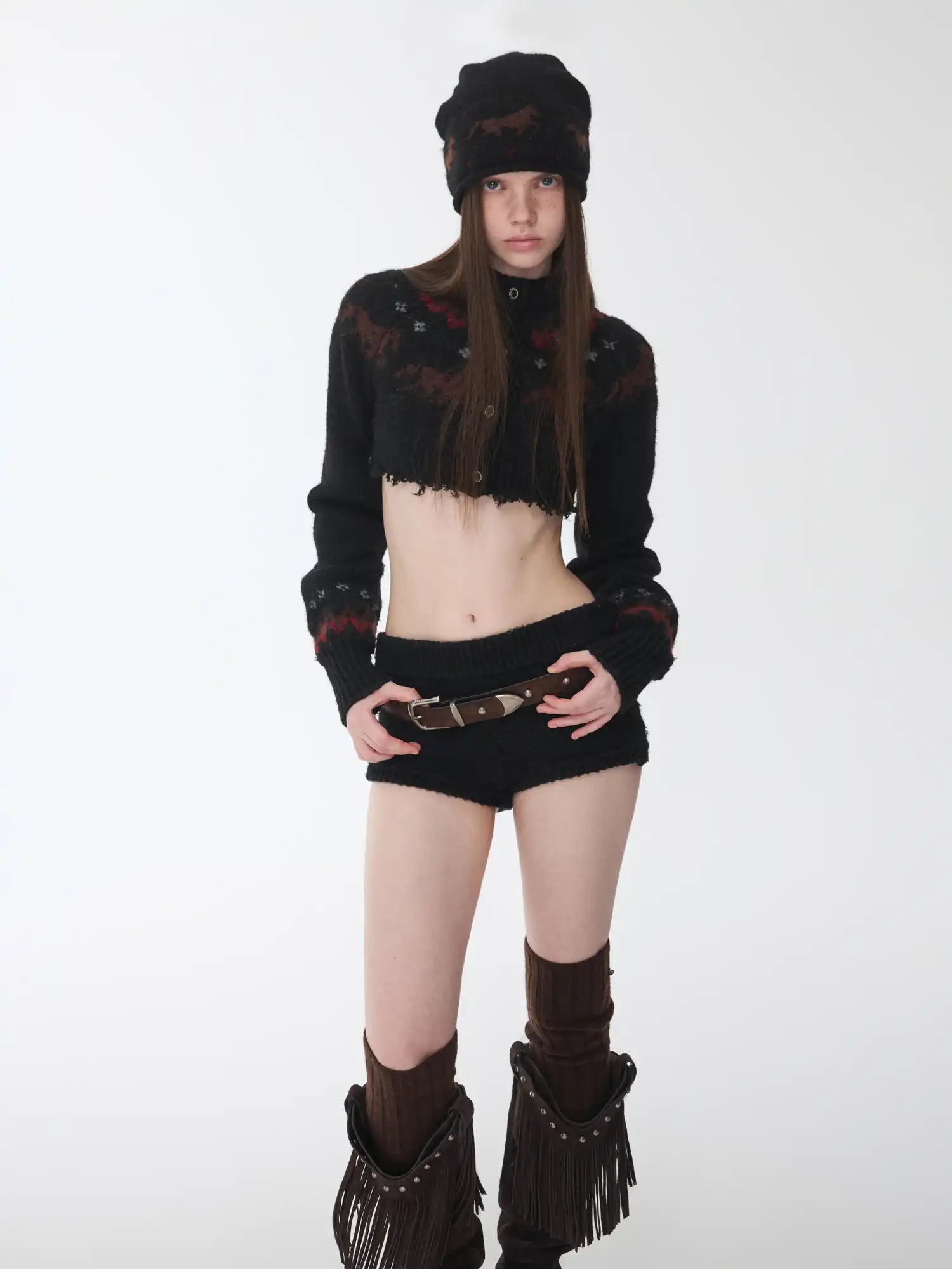 1Jinn Studio Camouflage Studded Horsehair Belt | Canton Collective