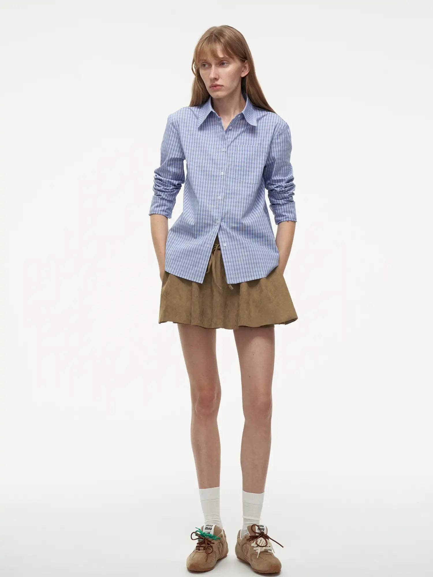 FIRST FLOOR Casual Faux Suede Puff Skirt-Pants | Canton Collective