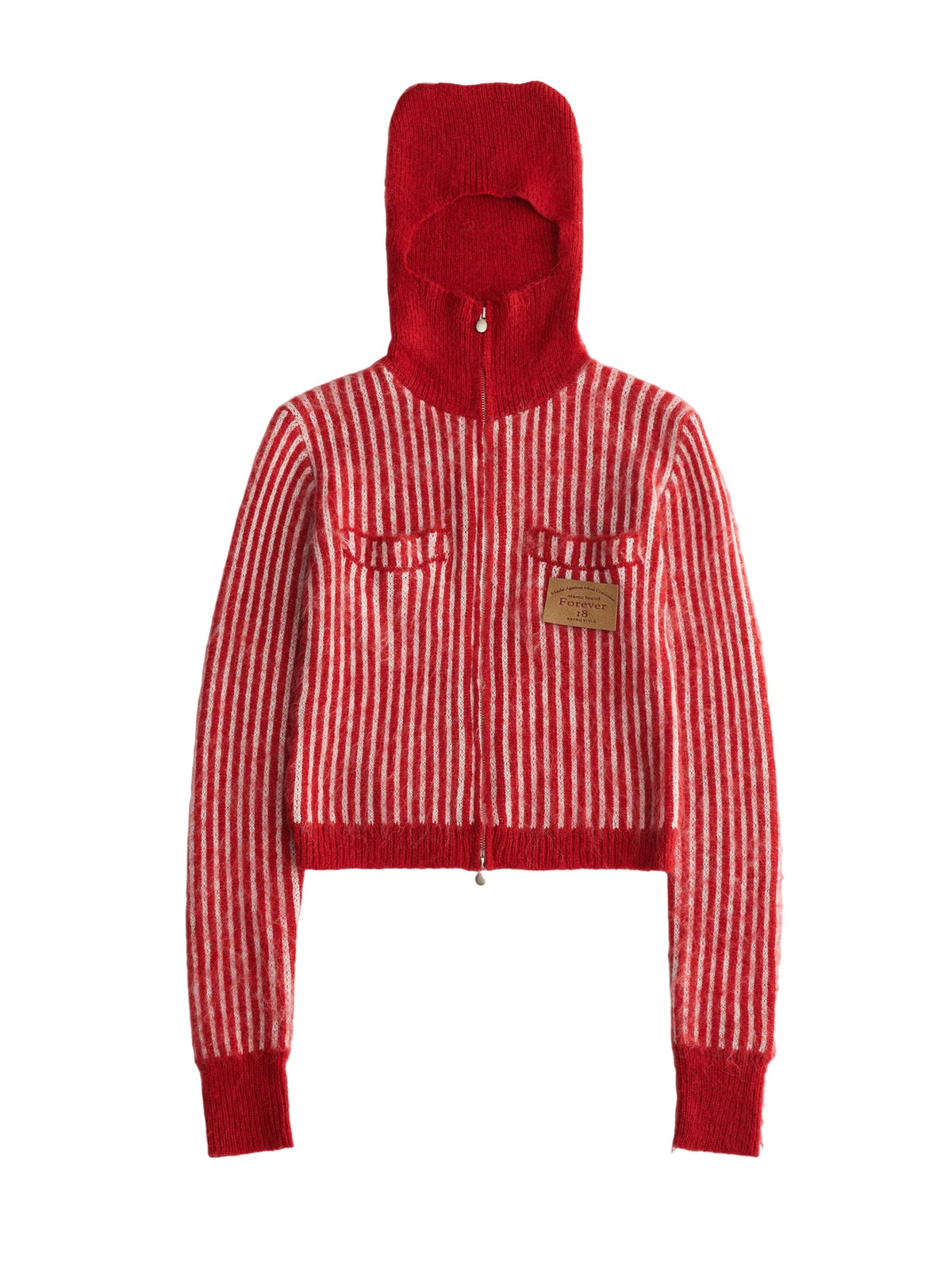 MAMC Cat Ear Striped Knit Zip Cardigan | Canton Collective