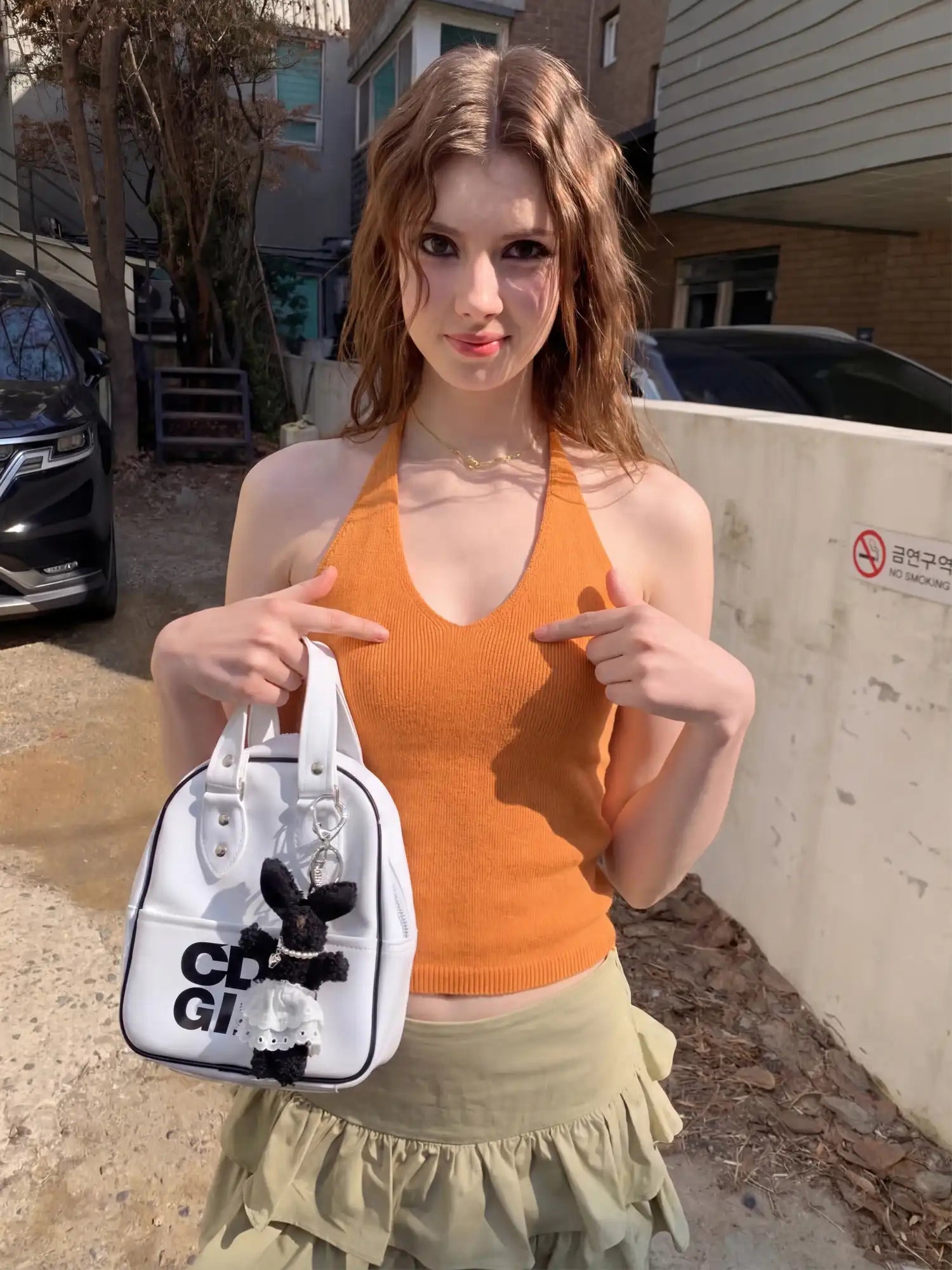 CantonCollective Design Chartreuse Green Knit Halter Top with Deep U-Neck for Summer Styling | Canton Collective