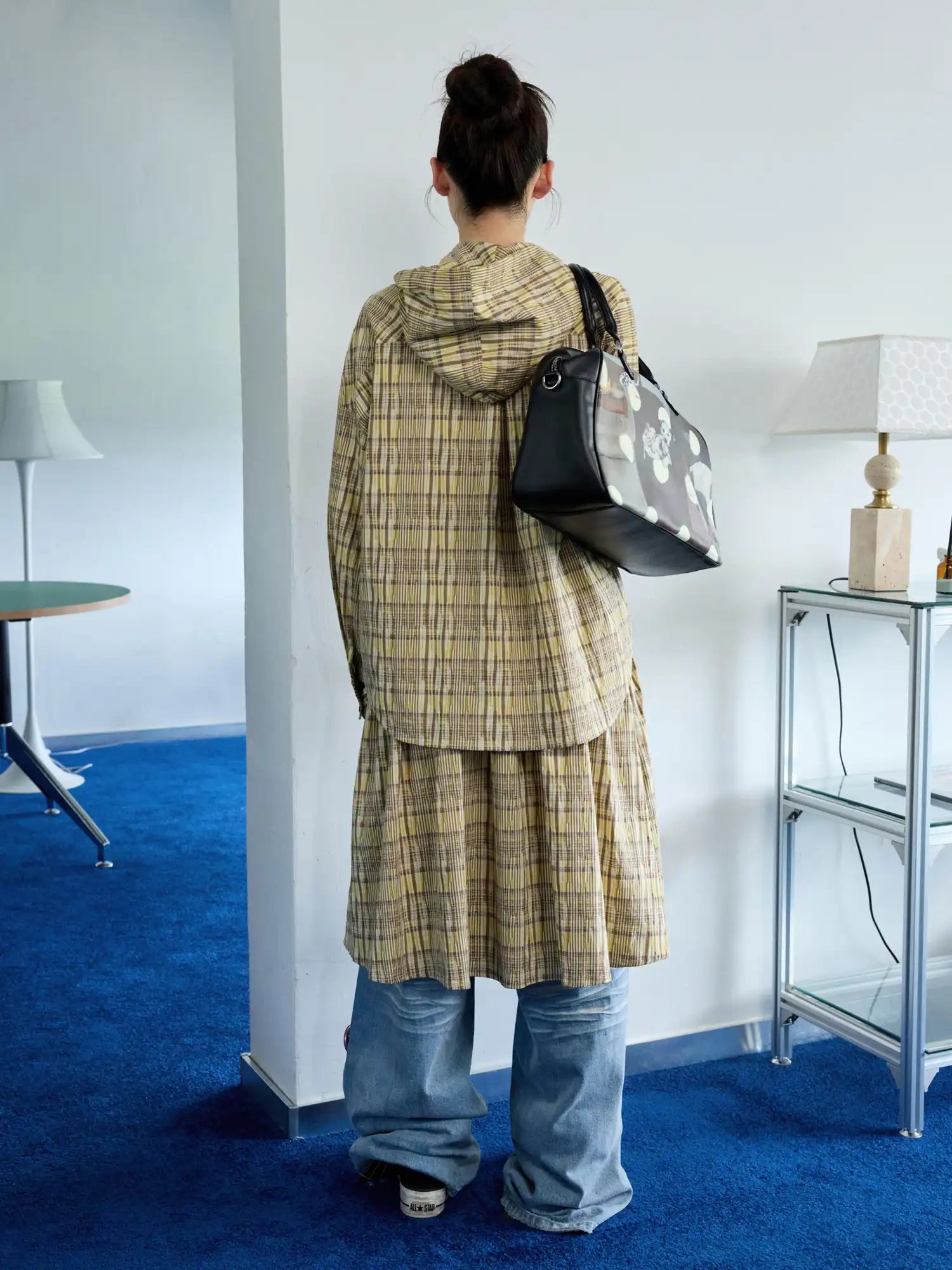 1Jinn Studio Check Pattern Hooded Shirt | Canton Collective