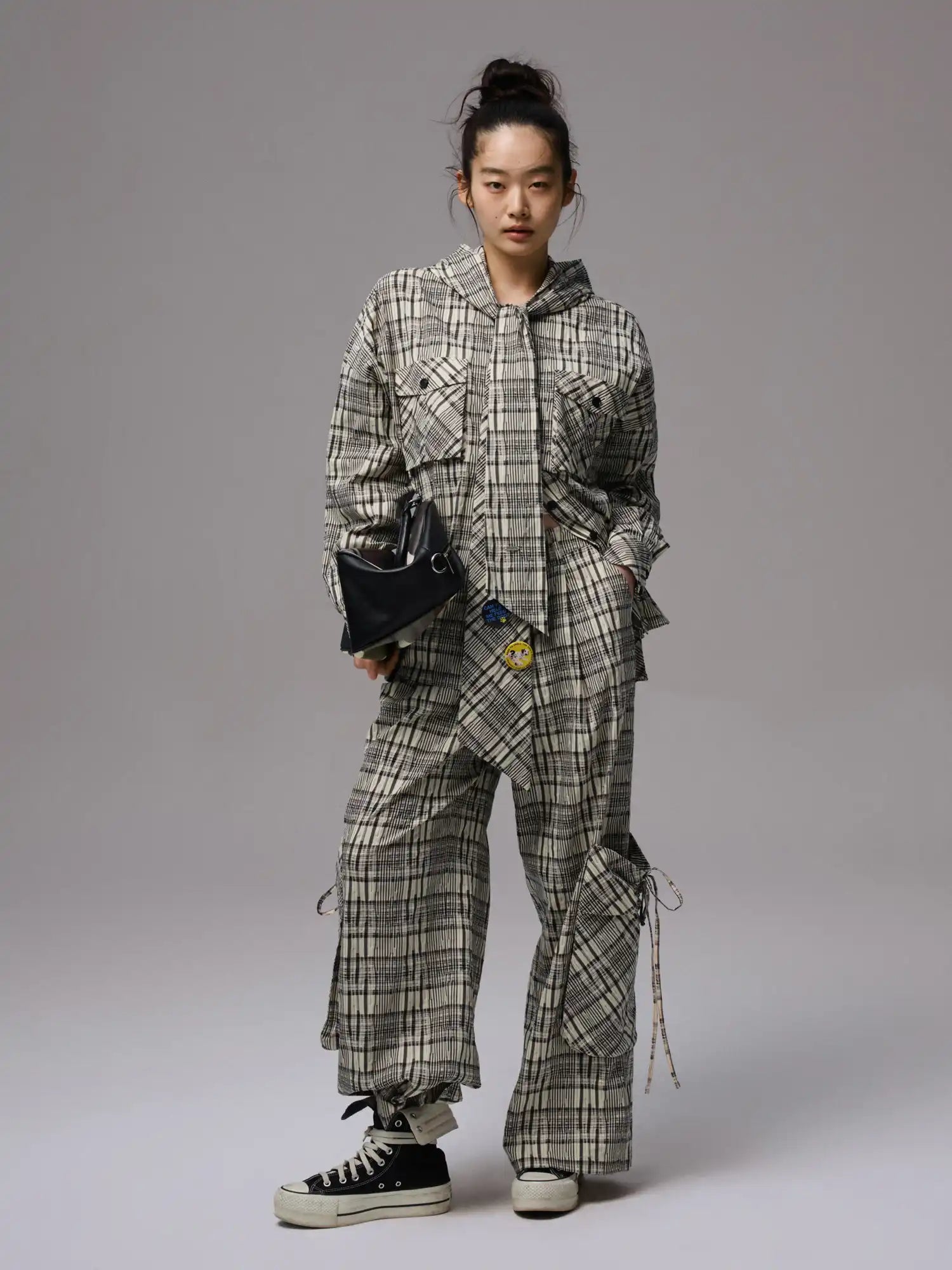 1Jinn Studio Check Pattern Hooded Shirt | Canton Collective