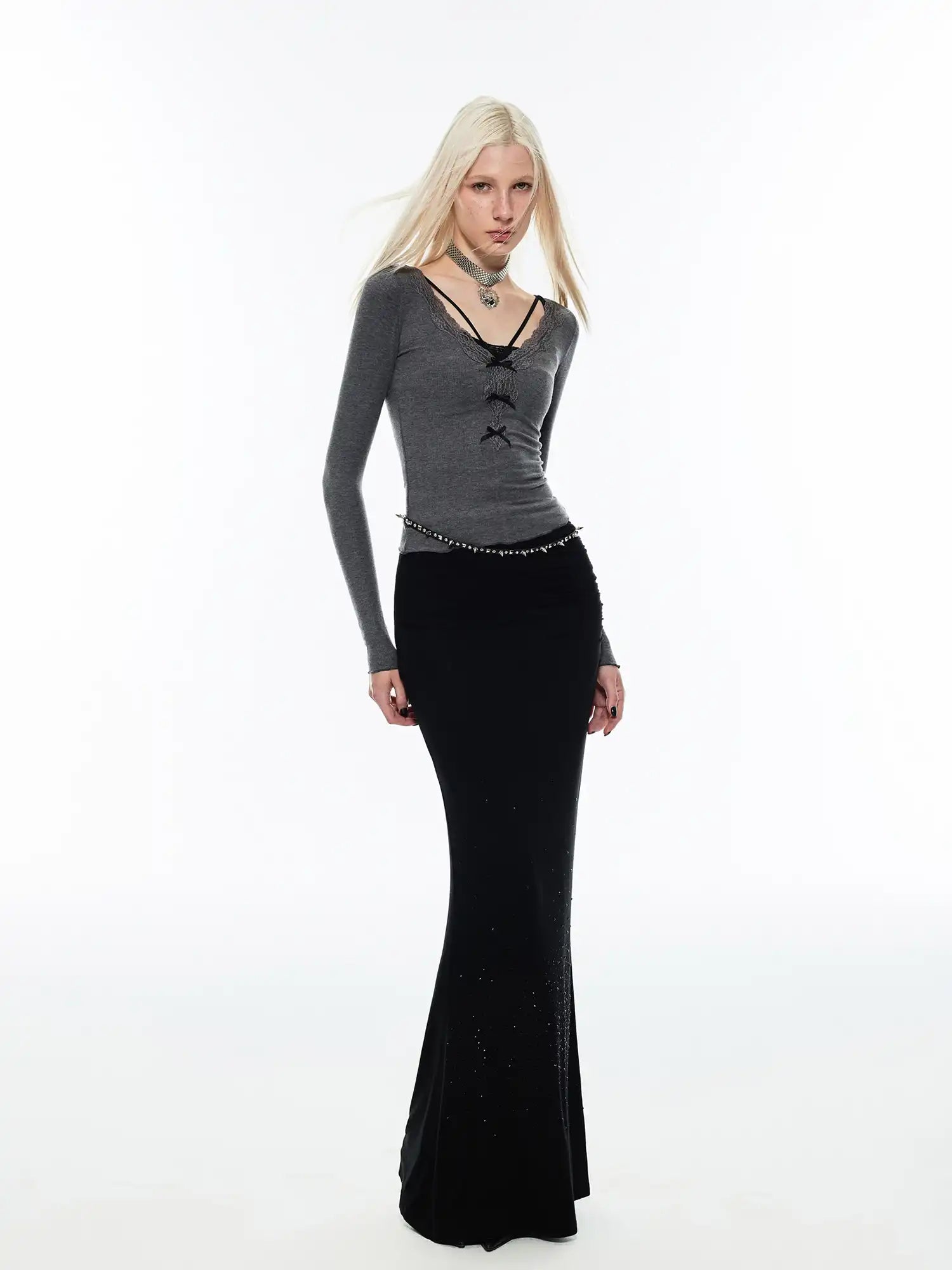 1Jinn Studio Chic Lace-Trim V-Neck Knit Top | Canton Collective