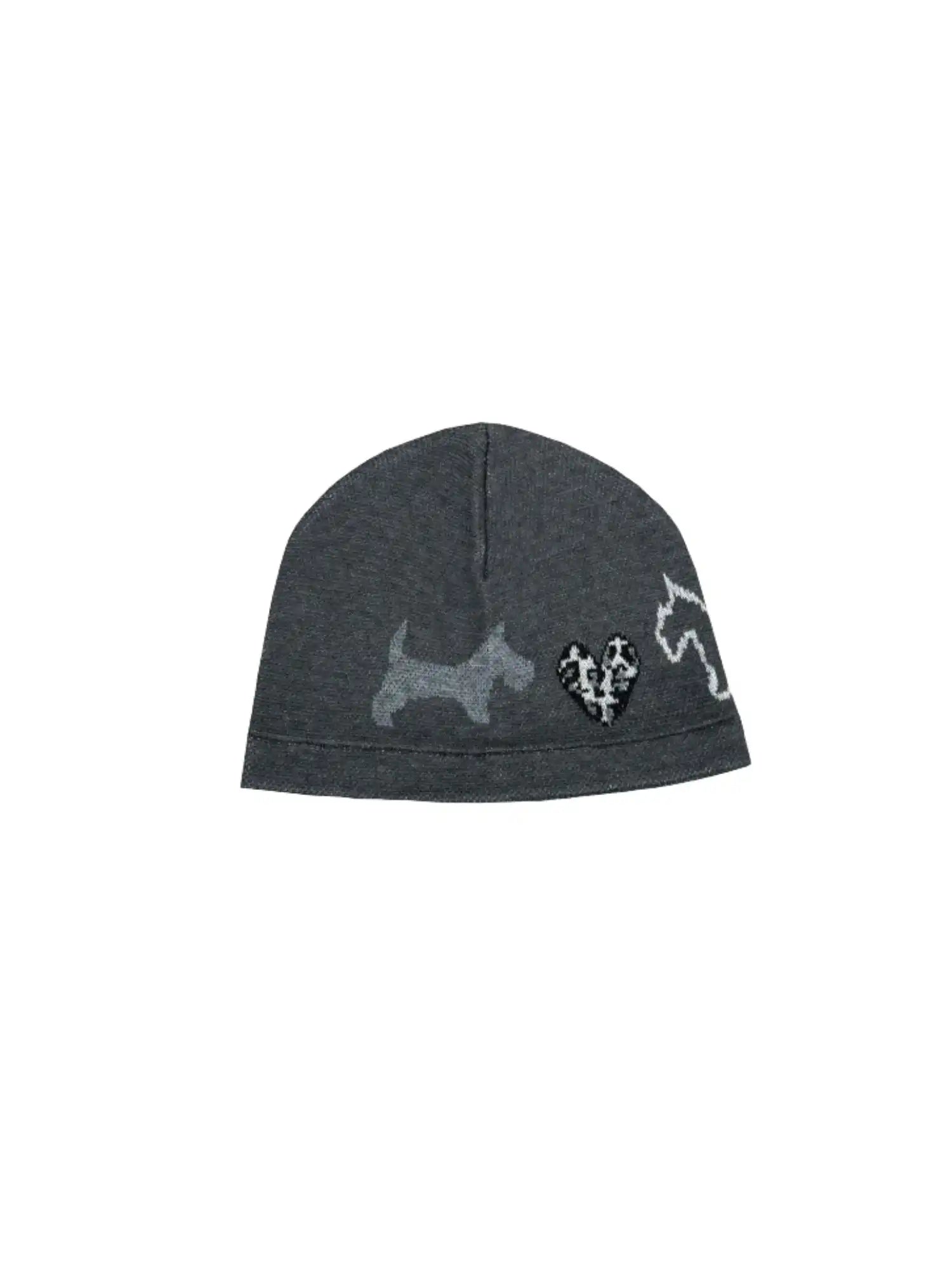 2th Desire Chic Leopard Heart Dog Wool Knit Beanie | Canton Collective