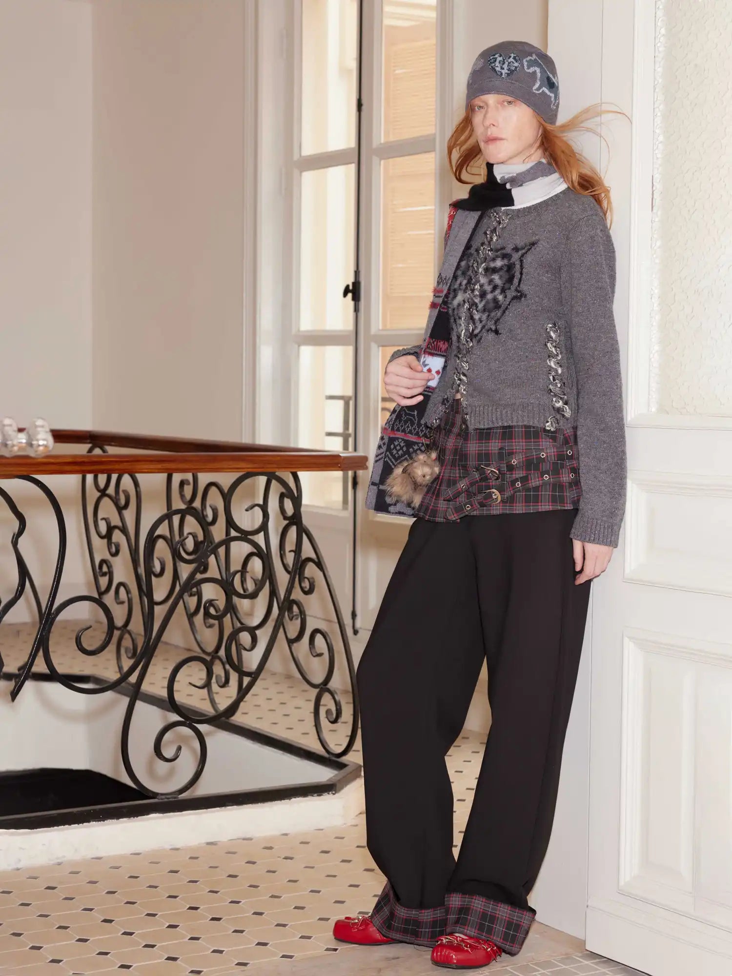 2th Desire Chic Leopard Heart Dog Wool Knit Beanie | Canton Collective