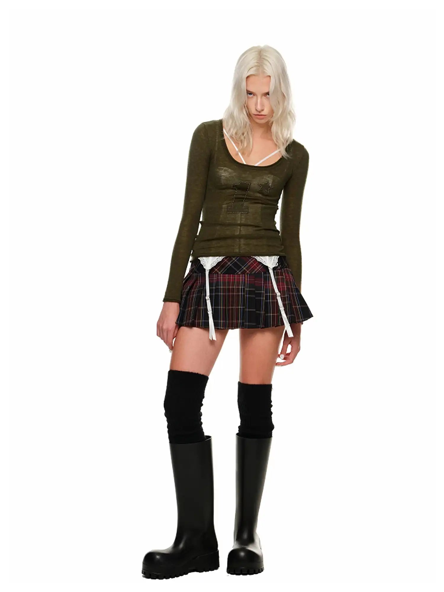1Jinn Studio Chic Low-Waist Plaid Skirt | Canton Collective