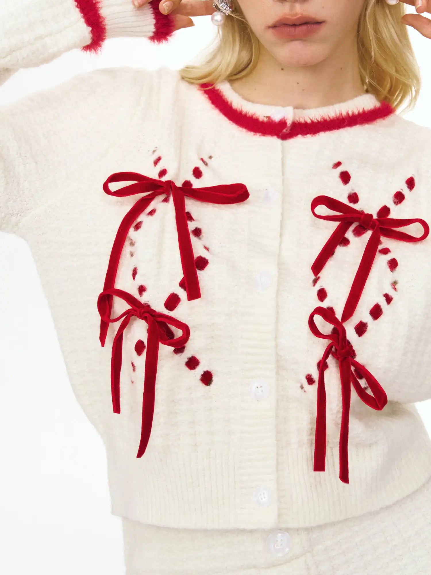 Deleteex Christmas Bow Detail Cardigan | Canton Collective