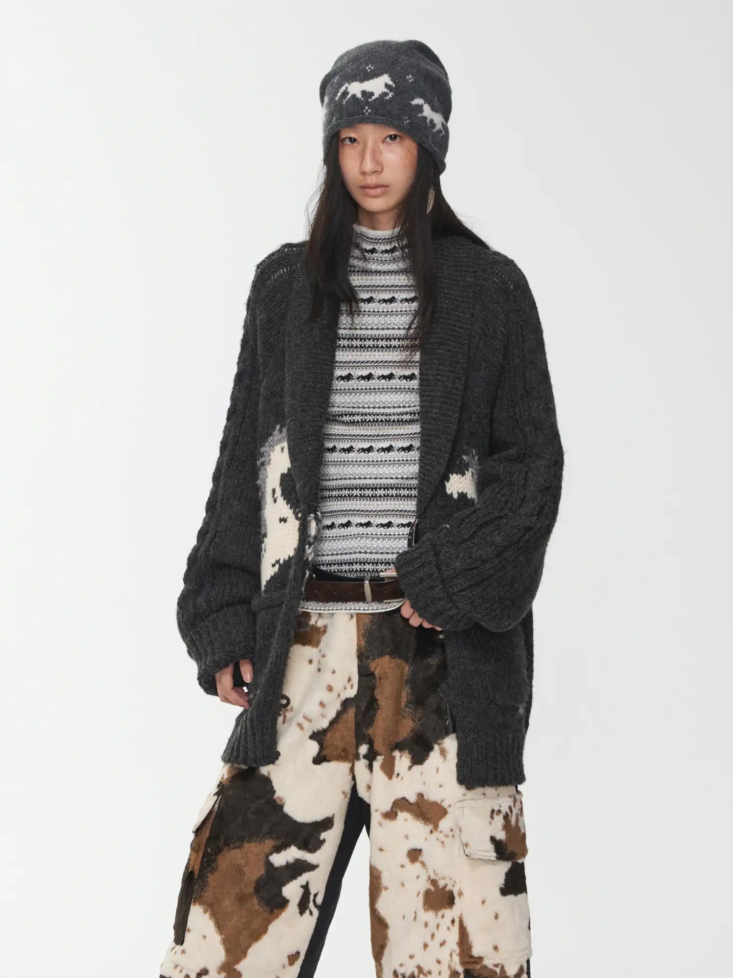 1Jinn Studio Chunky Knit Pony Cardigan | Canton Collective