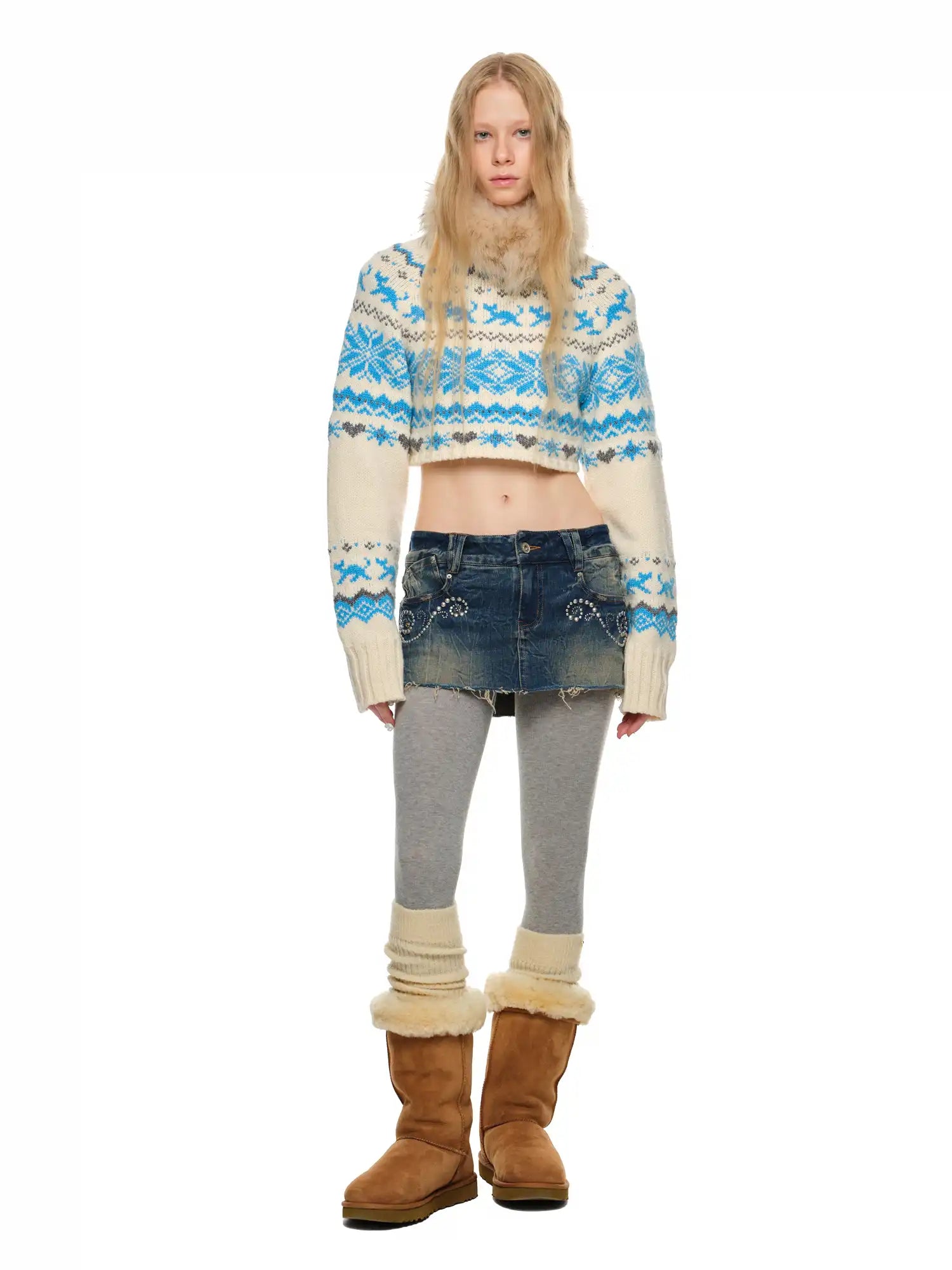 1Jinn Studio Classic Fair Isle Crop Sweater | Canton Collective