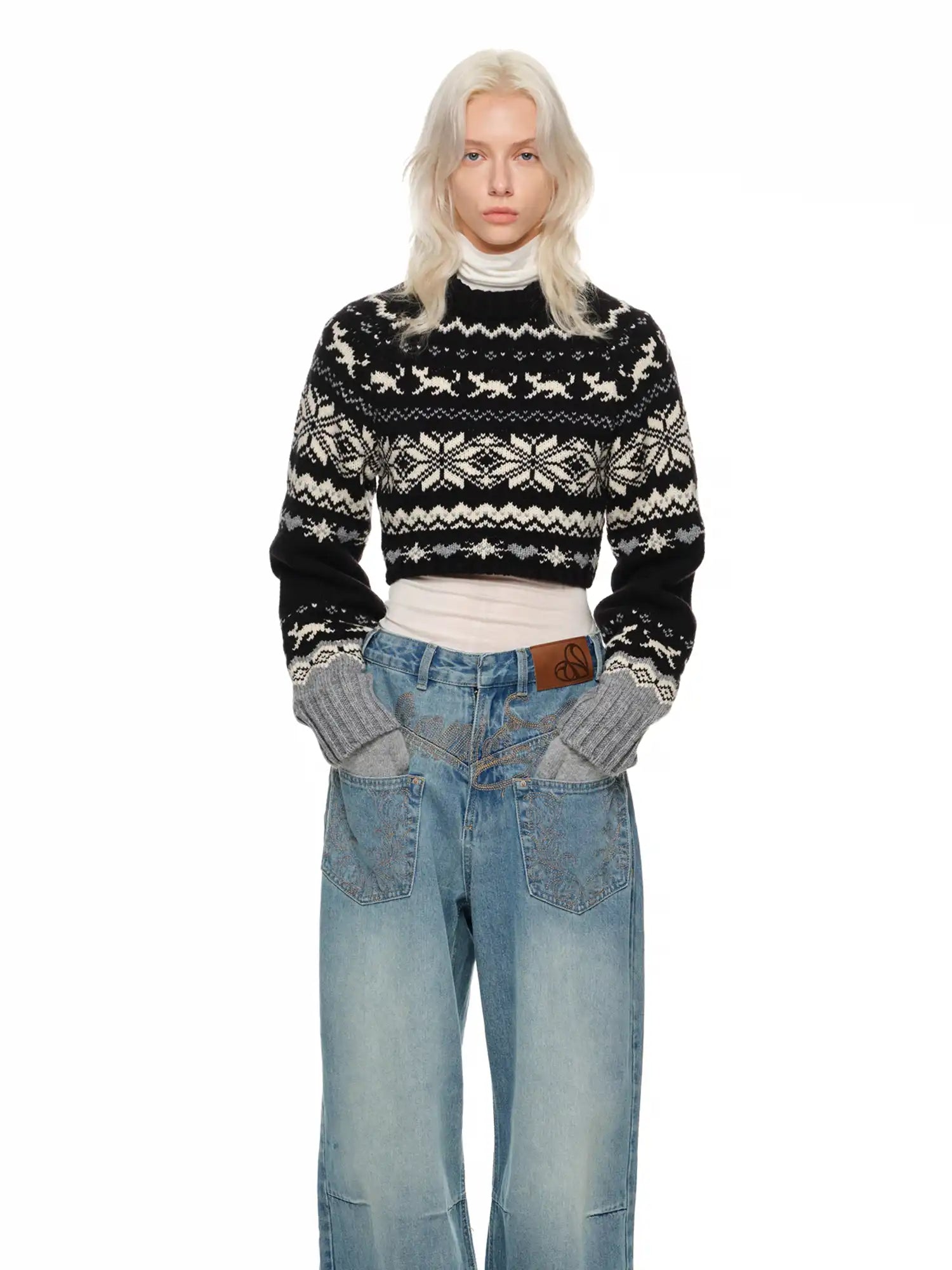 1Jinn Studio Classic Fair Isle Crop Sweater | Canton Collective