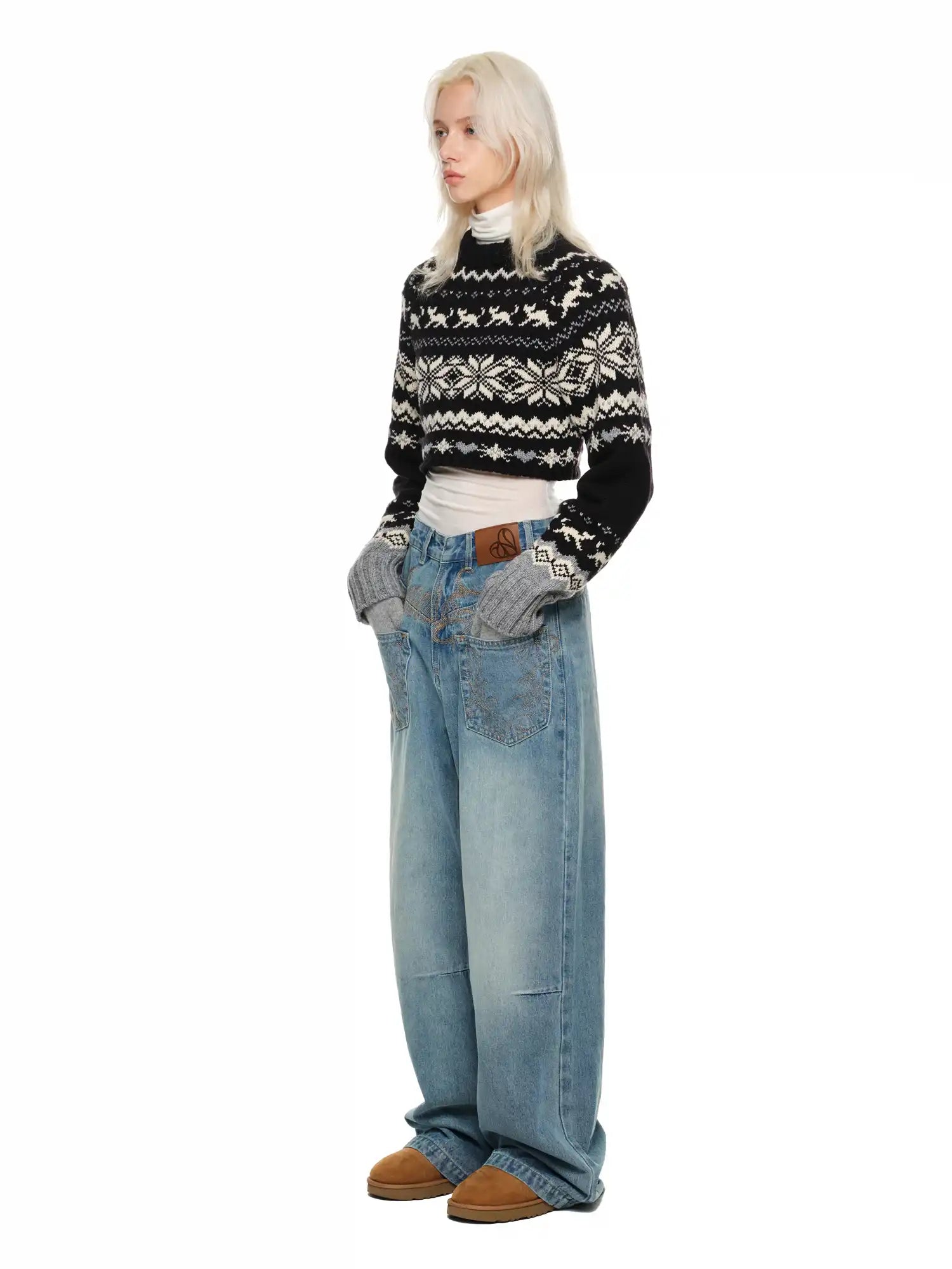 1Jinn Studio Classic Fair Isle Crop Sweater | Canton Collective