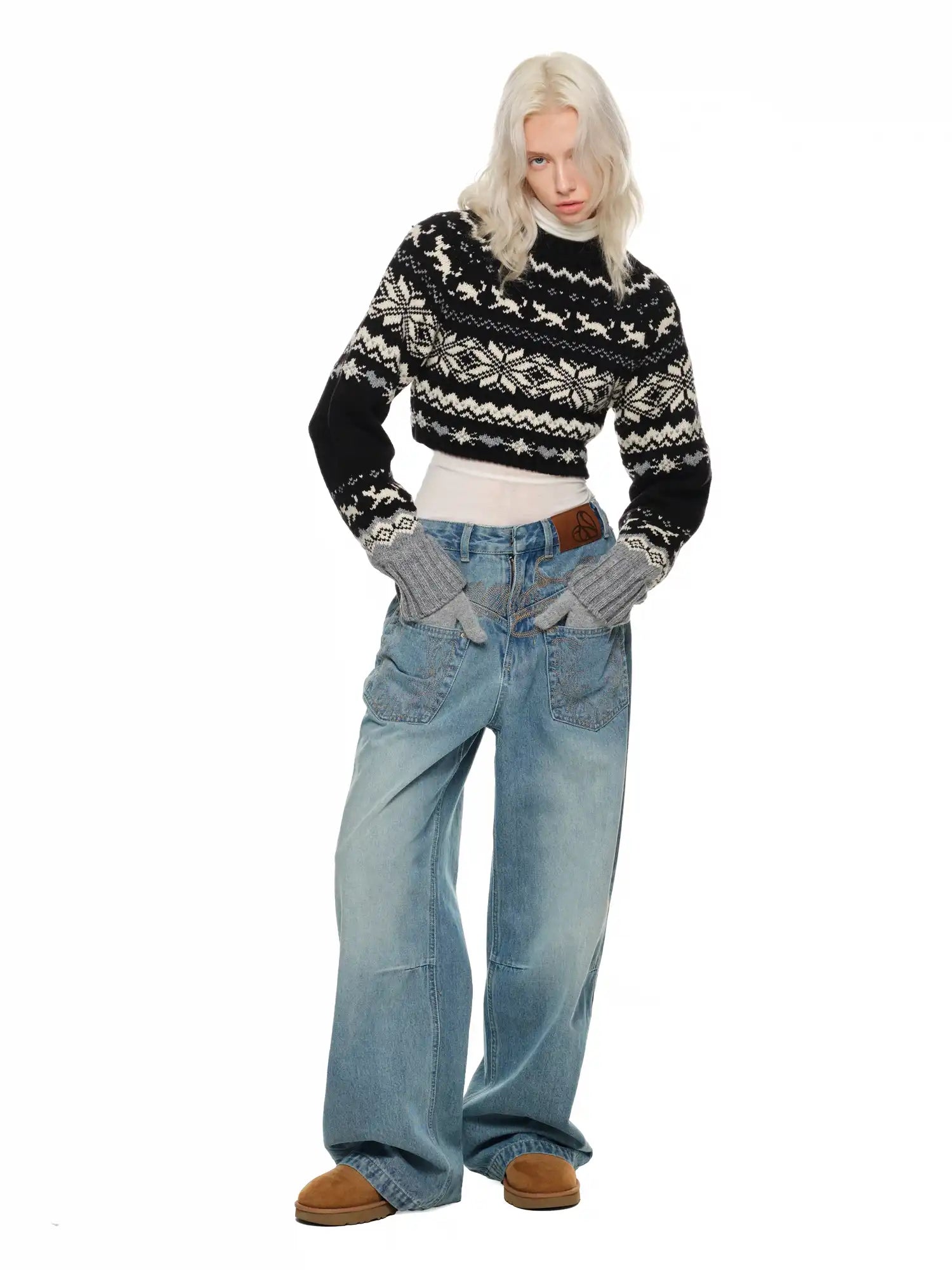 1Jinn Studio Classic Fair Isle Crop Sweater | Canton Collective