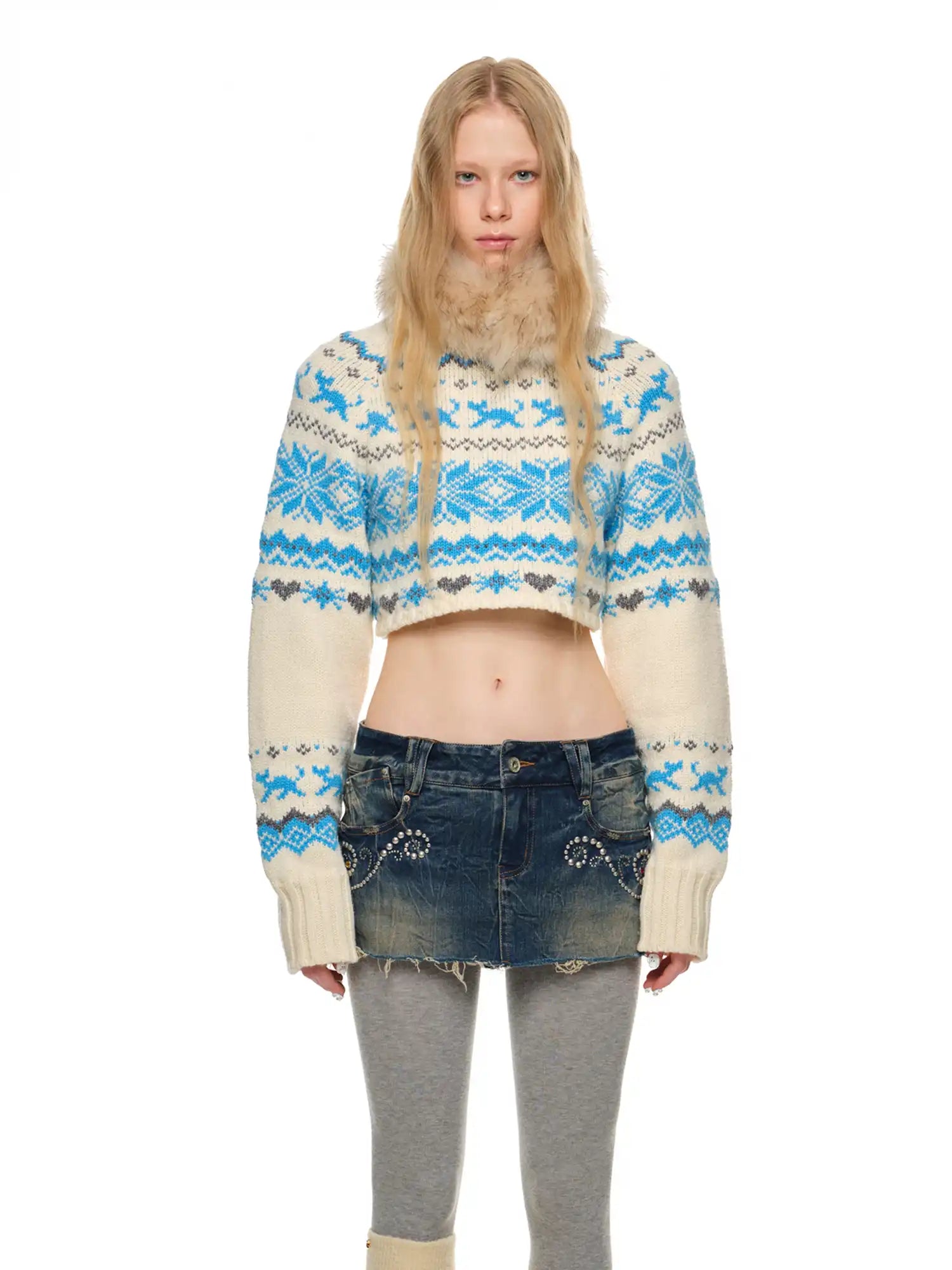 1Jinn Studio Classic Fair Isle Crop Sweater | Canton Collective