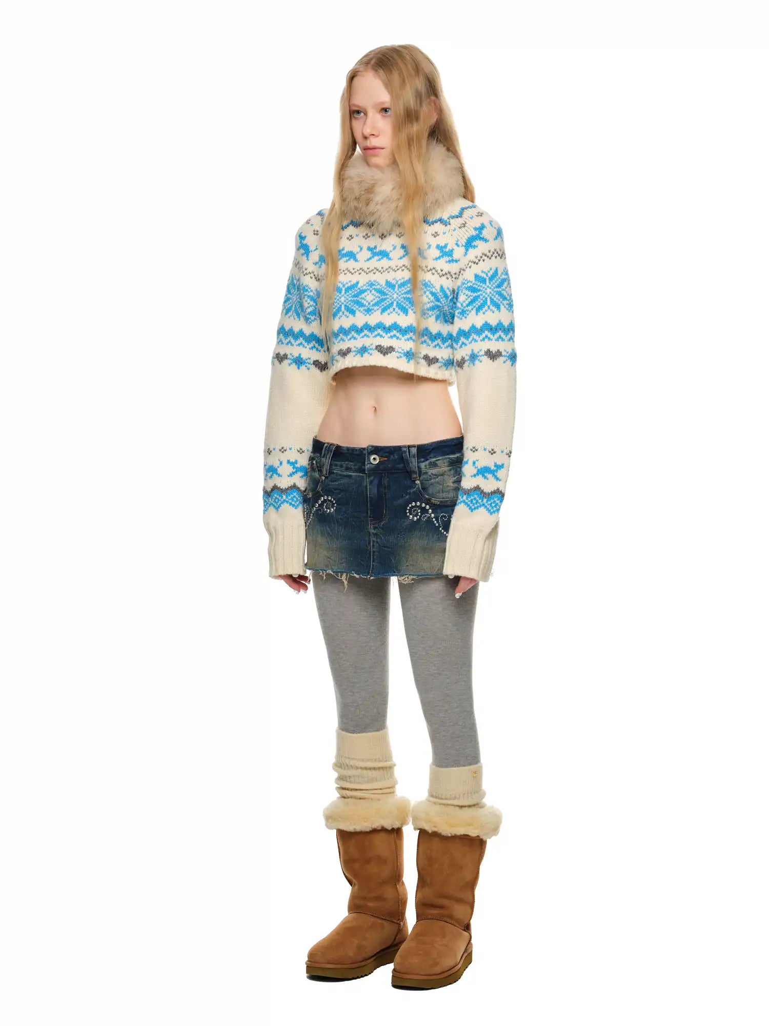 1Jinn Studio Classic Fair Isle Crop Sweater | Canton Collective