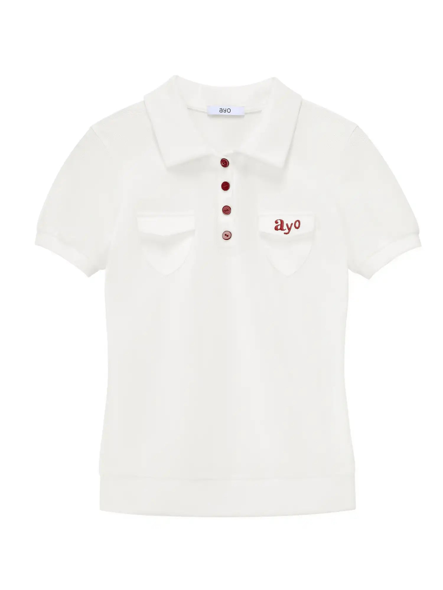 Ayo Contrast Embroidered Polo Shirt Crop Top | Canton Collective