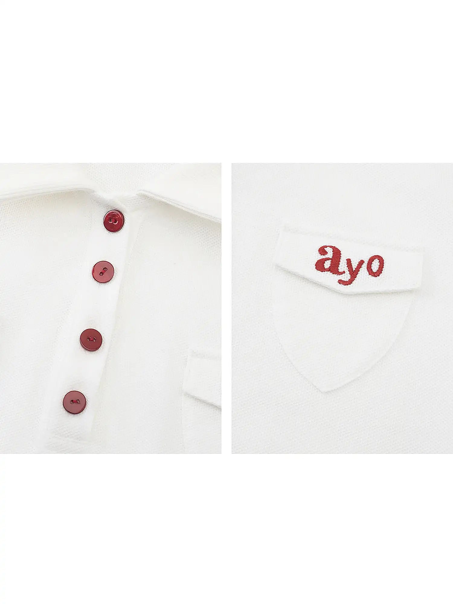 Ayo Contrast Embroidered Polo Shirt Crop Top | Canton Collective