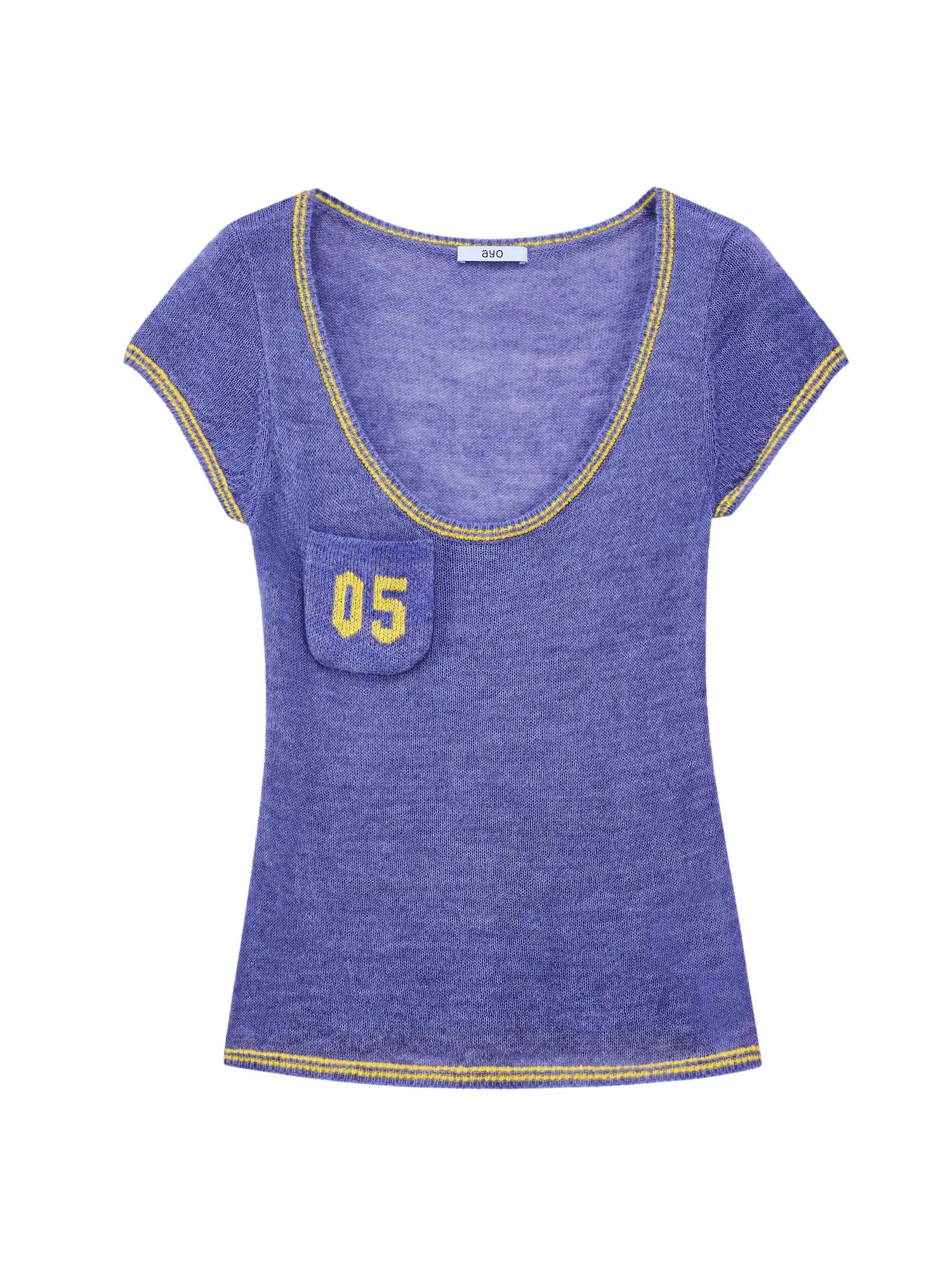 Ayo Contrast Off Shoulder Cropped Knit Top | Canton Collective