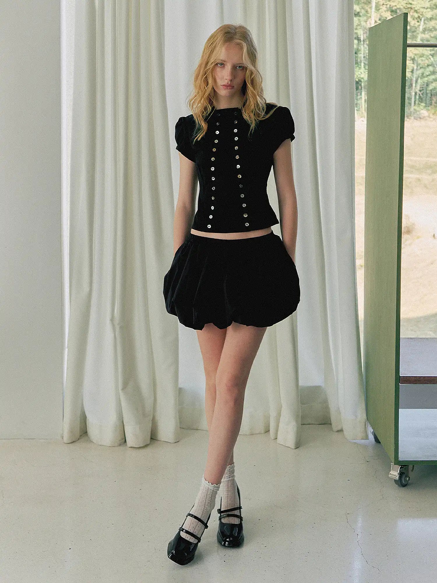 Deleteex Coquette Bubble Hem Mini Skort | Canton Collective