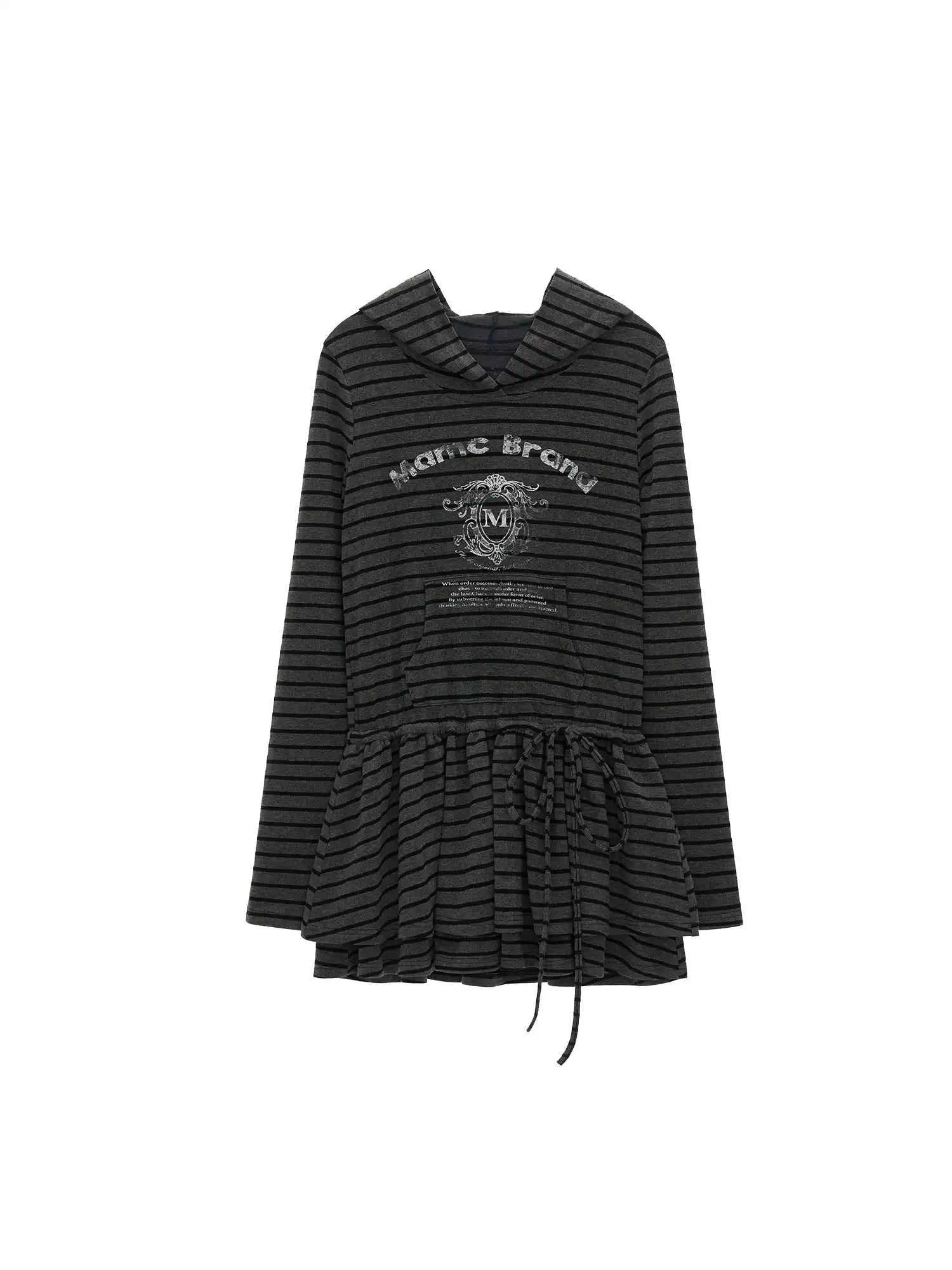MAMC Coquette Striped Hooded Sweatshirt Peplum Dress | Canton Collective