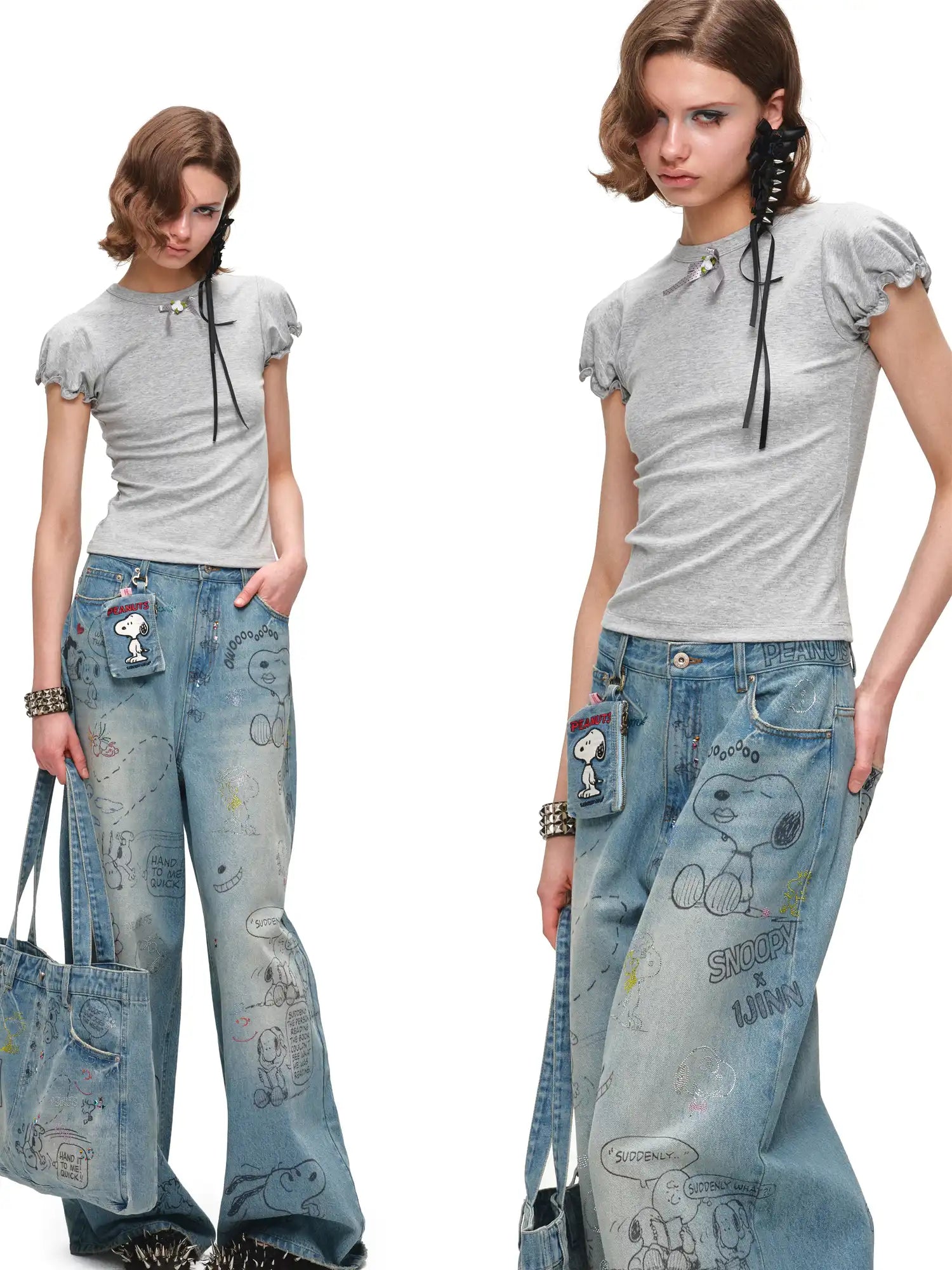 1Jinn Studio Coquette Style Rosette Puff Sleeve Top | Canton Collective