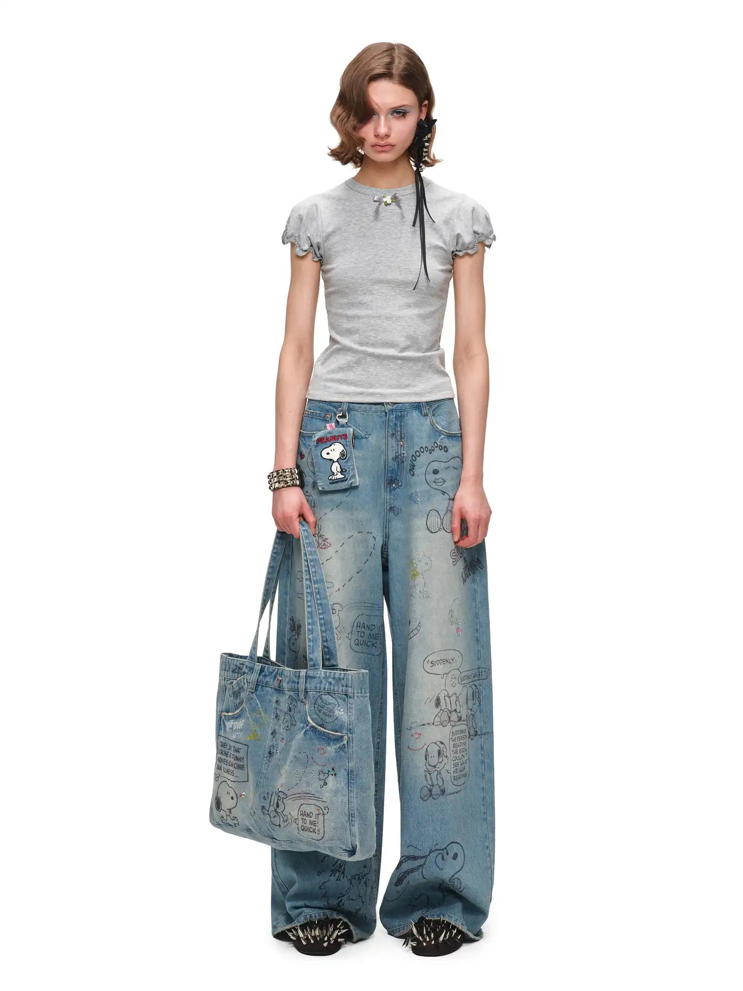 1Jinn Studio Coquette Style Rosette Puff Sleeve Top | Canton Collective