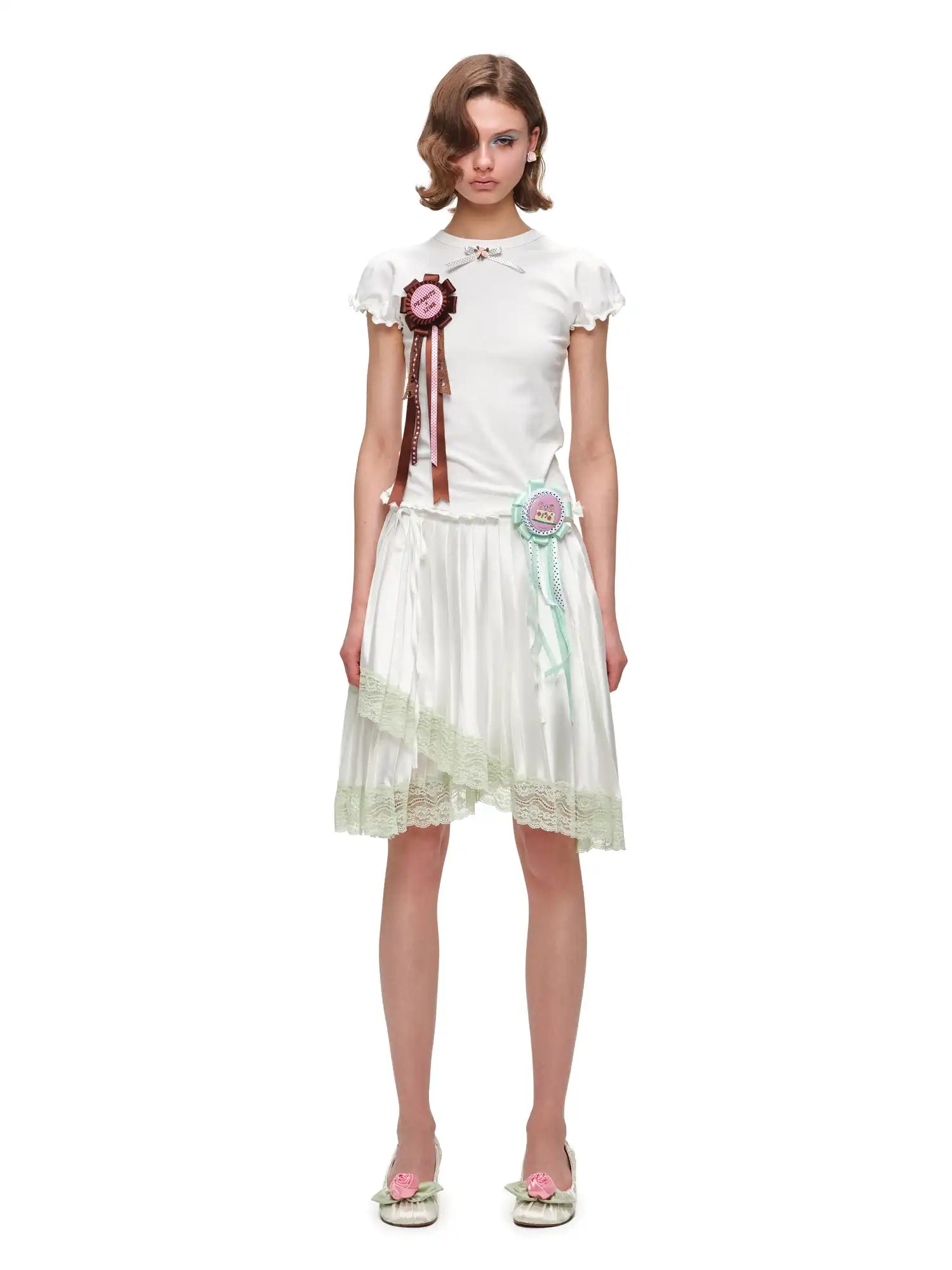 1Jinn Studio Coquette Style Rosette Puff Sleeve Top | Canton Collective