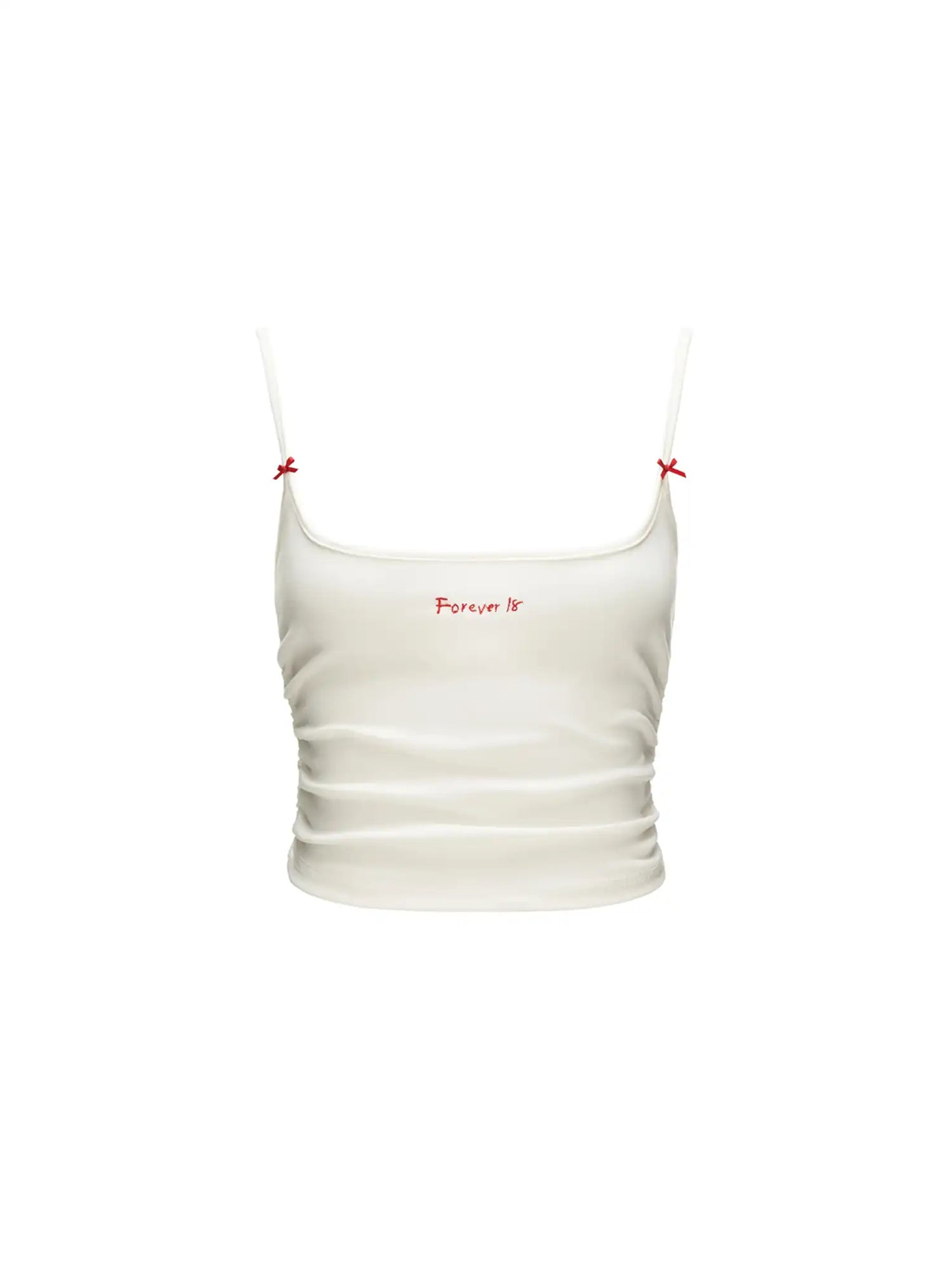 MAMC Coquette White Fitted Cotton Cami Top | Canton Collective